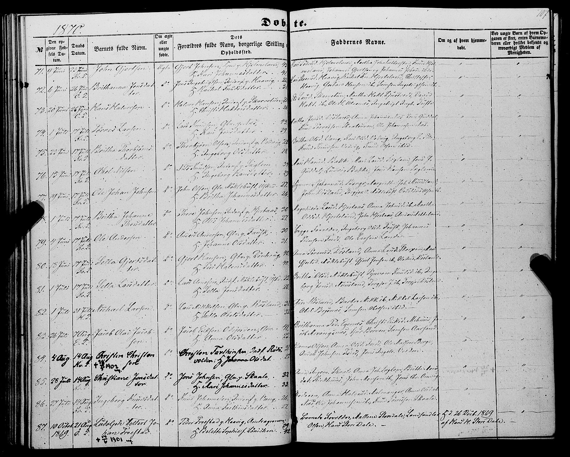 Kvinnherad sokneprestembete, AV/SAB-A-76401/H/Haa: Parish register (official) no. A 8, 1854-1872, p. 107