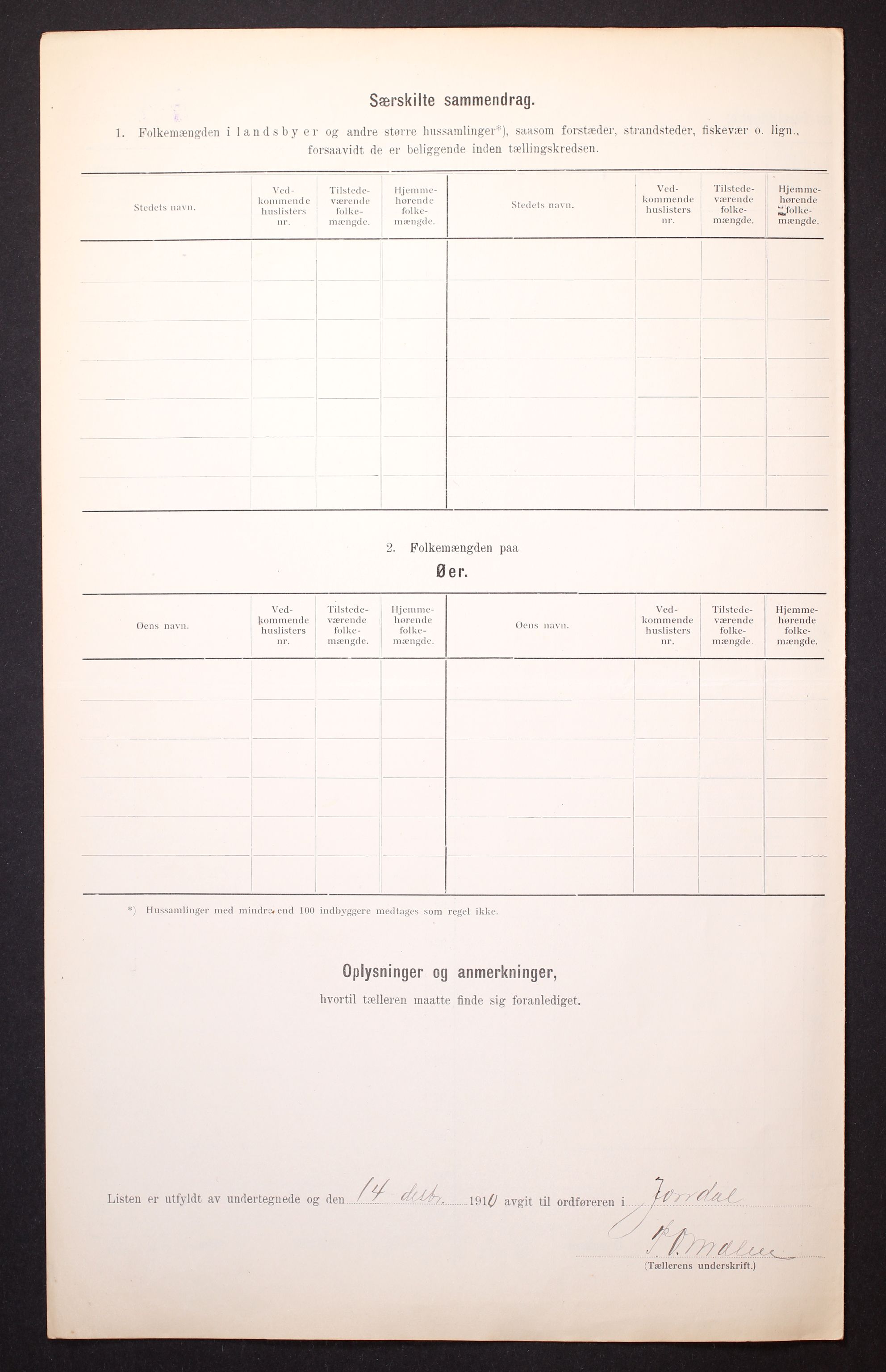 RA, 1910 census for Jondal, 1910, p. 6