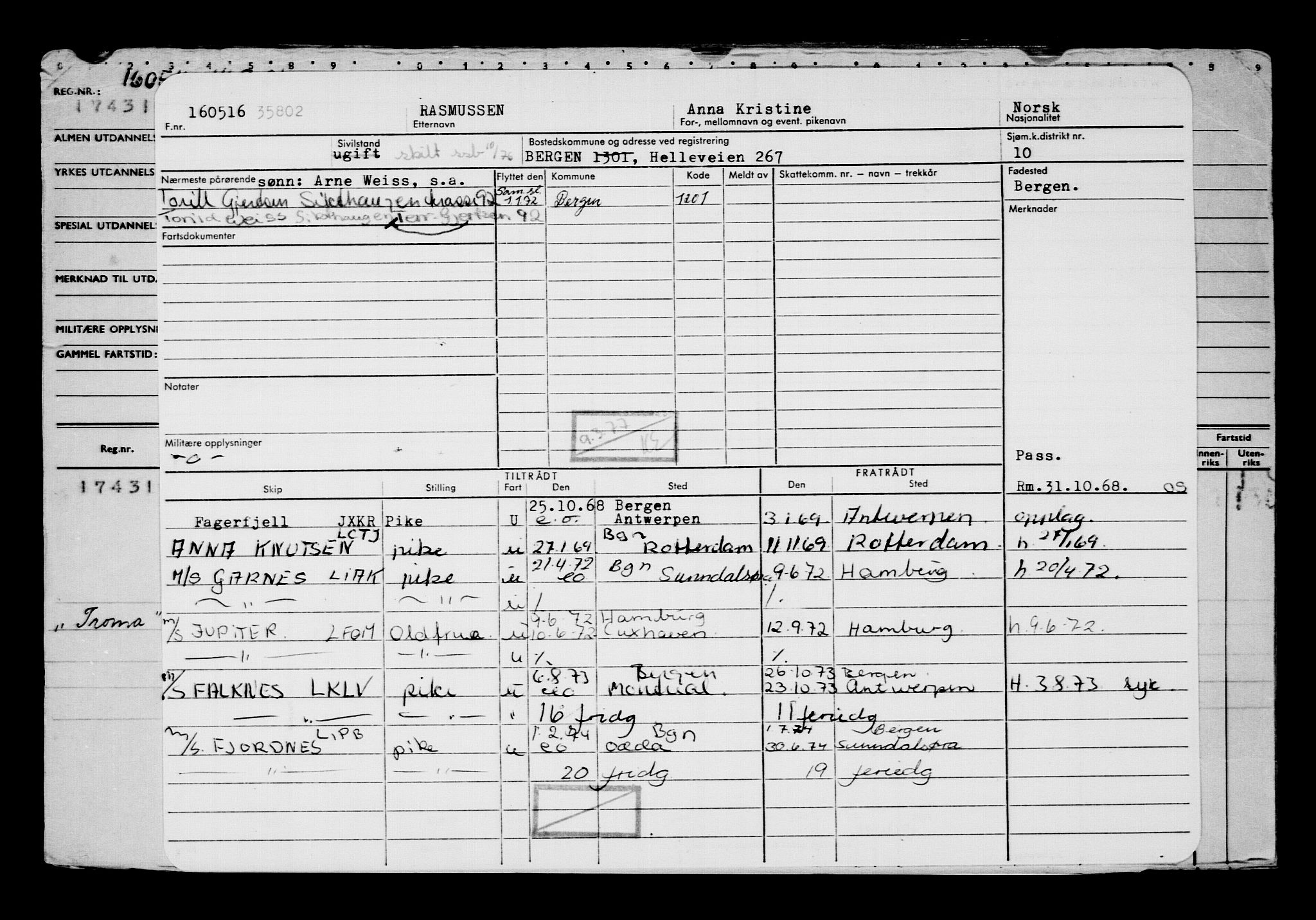 Direktoratet for sjømenn, AV/RA-S-3545/G/Gb/L0139: Hovedkort, 1916, p. 181