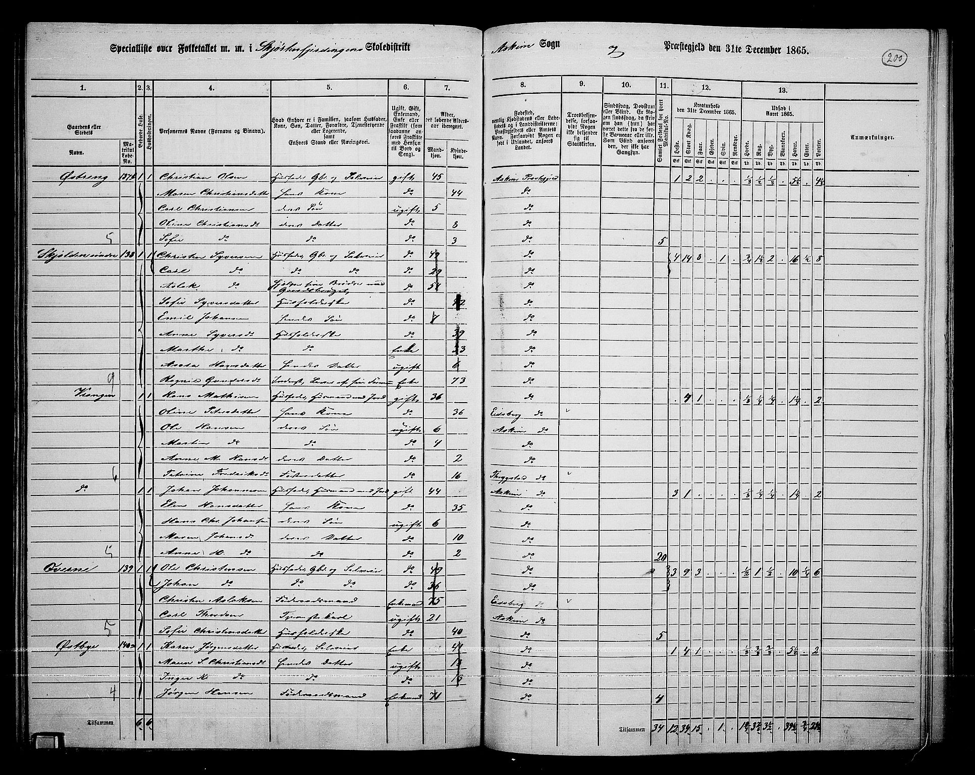 RA, 1865 census for Askim, 1865, p. 60