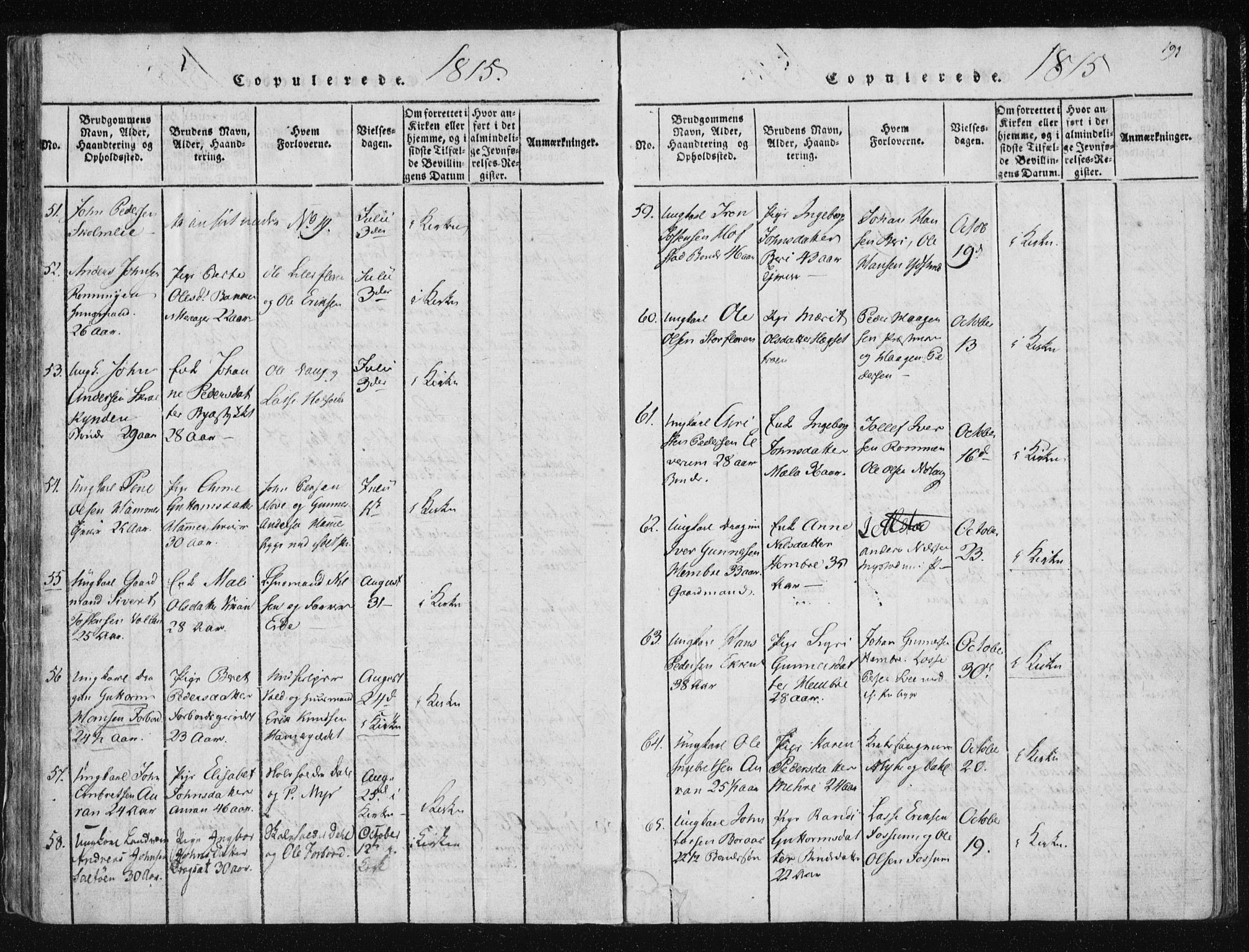 Ministerialprotokoller, klokkerbøker og fødselsregistre - Nord-Trøndelag, AV/SAT-A-1458/709/L0061: Parish register (official) no. 709A08 /1, 1815-1819, p. 191