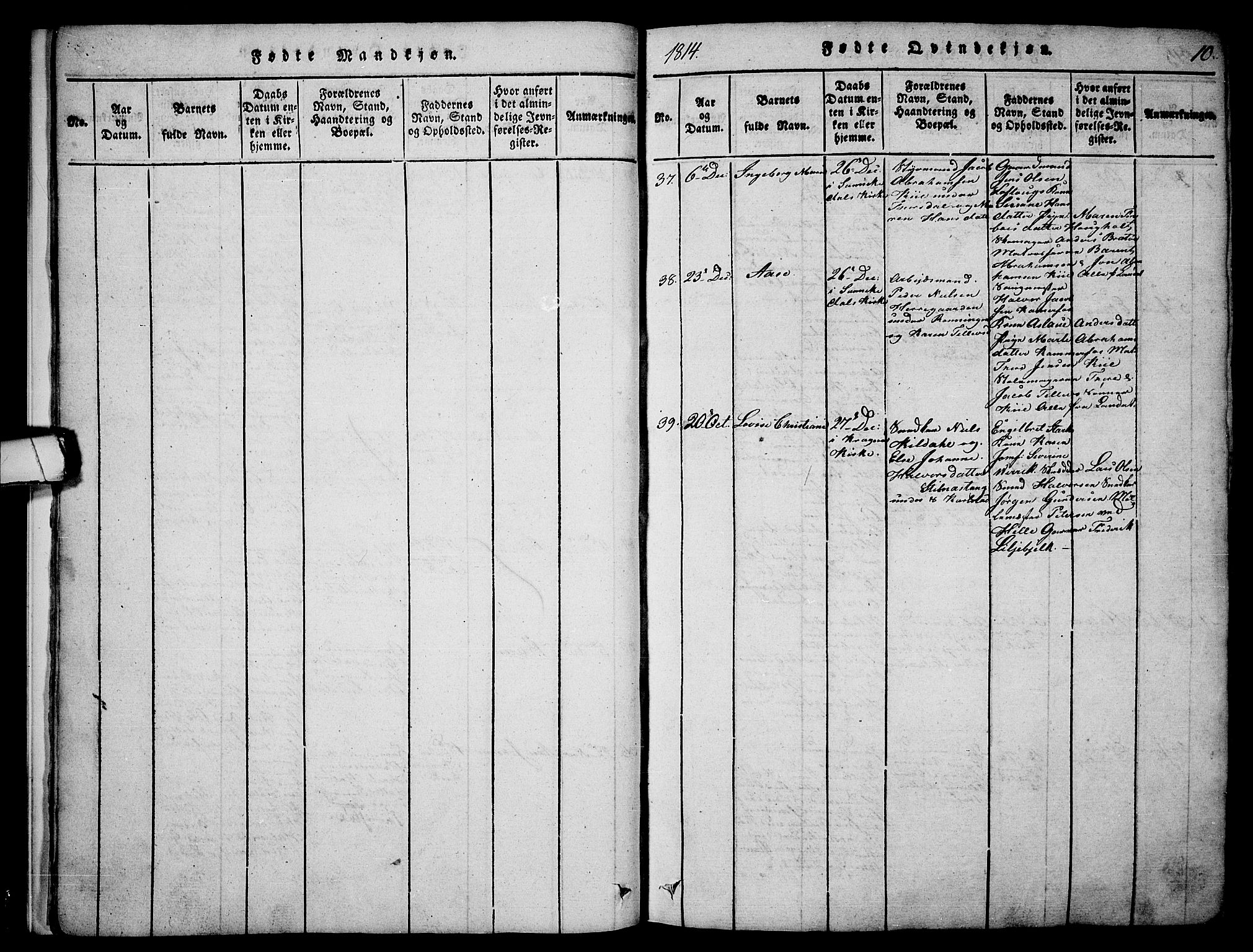Sannidal kirkebøker, AV/SAKO-A-296/F/Fa/L0004: Parish register (official) no. 4, 1814-1829, p. 10