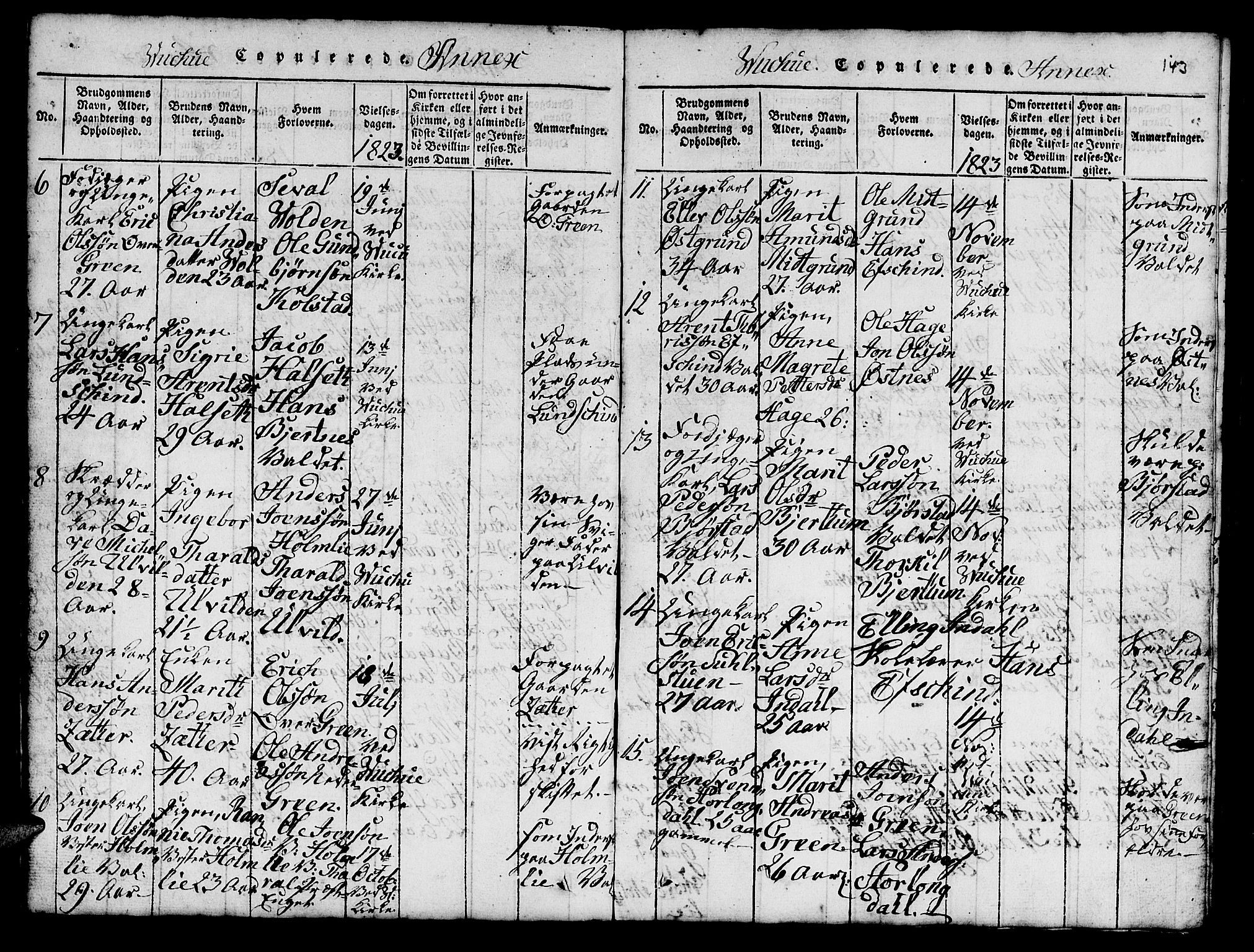 Ministerialprotokoller, klokkerbøker og fødselsregistre - Nord-Trøndelag, AV/SAT-A-1458/724/L0265: Parish register (copy) no. 724C01, 1816-1845, p. 143