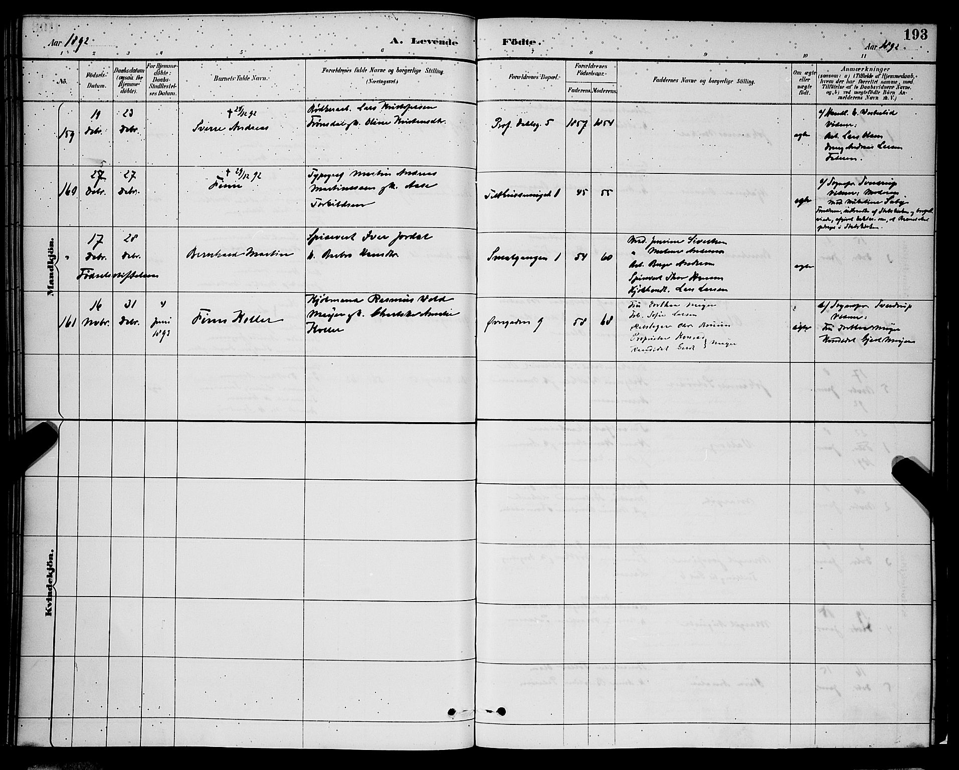 Korskirken sokneprestembete, AV/SAB-A-76101/H/Hab: Parish register (copy) no. B 9, 1887-1896, p. 193