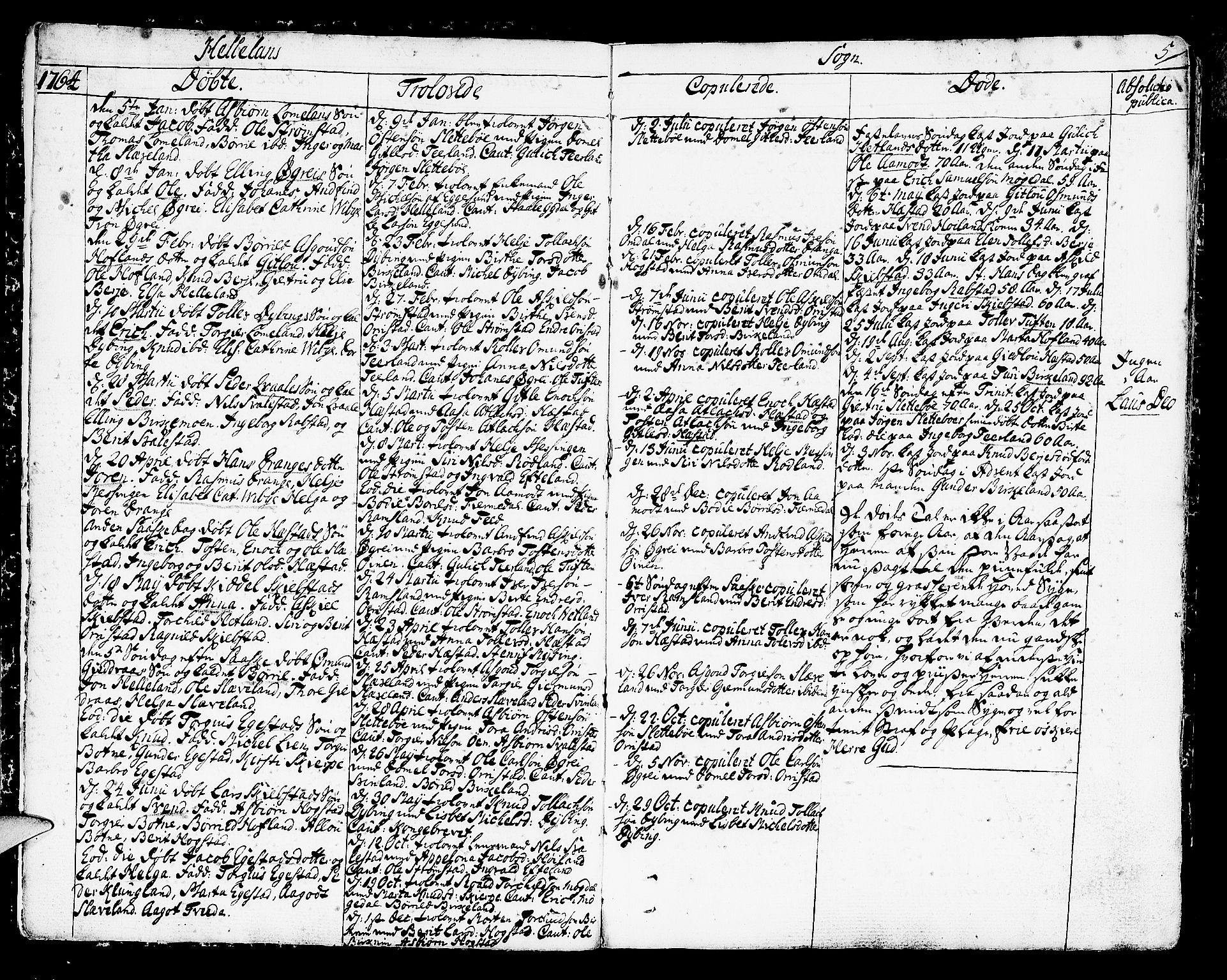 Helleland sokneprestkontor, SAST/A-101810: Parish register (official) no. A 2 /1, 1762-1791, p. 5