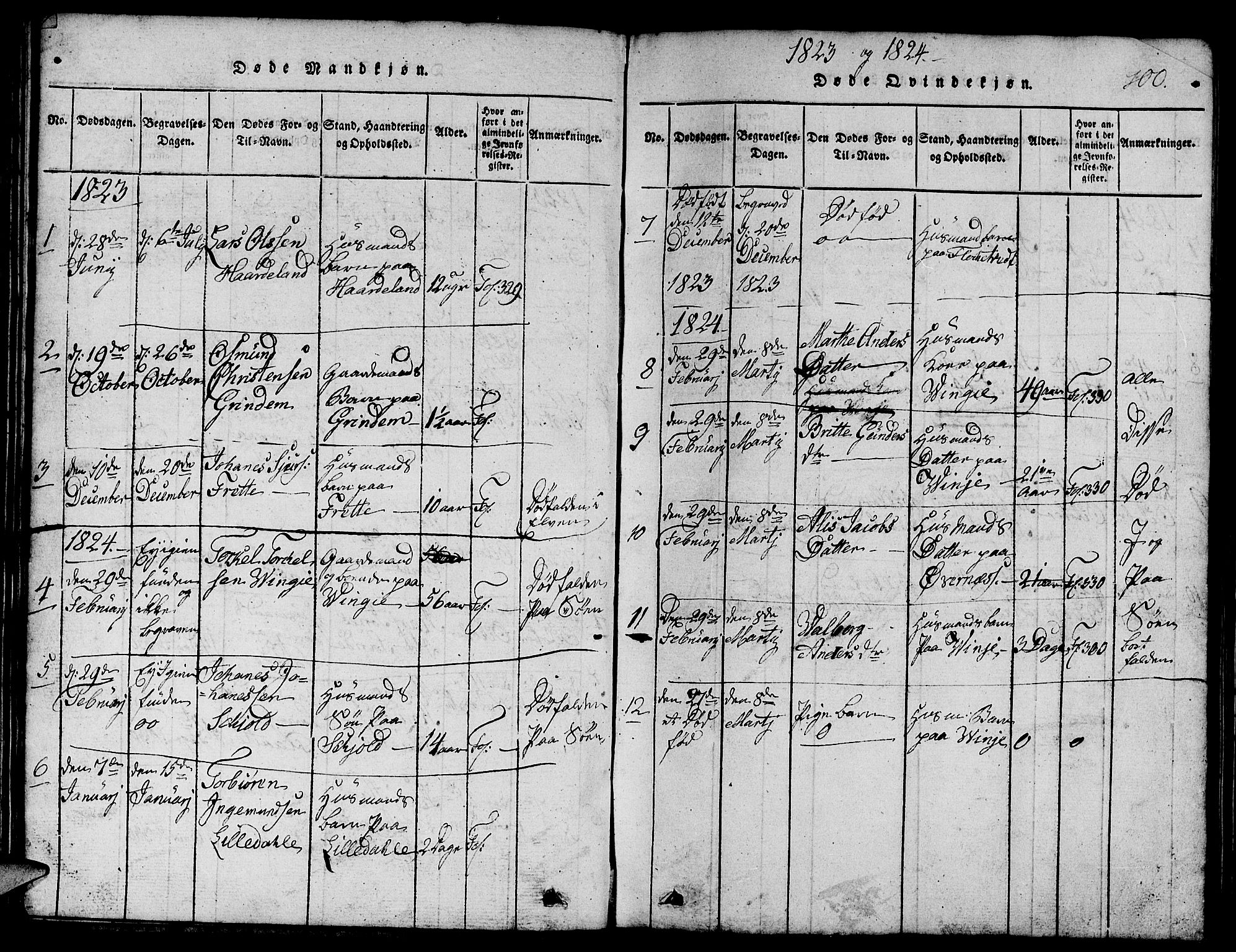 Etne sokneprestembete, SAB/A-75001/H/Hab: Parish register (copy) no. C 1, 1816-1841, p. 100