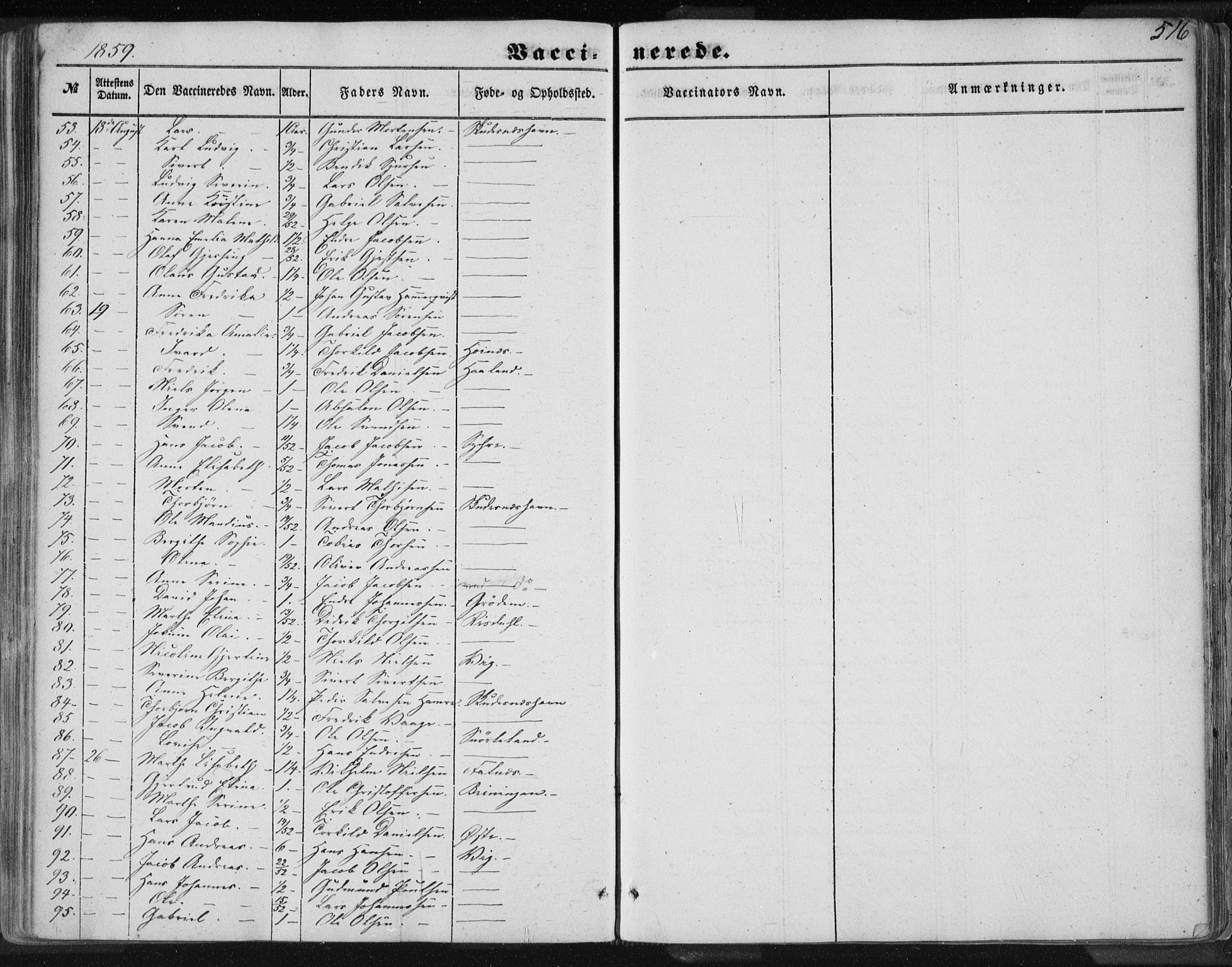 Skudenes sokneprestkontor, AV/SAST-A -101849/H/Ha/Haa/L0005: Parish register (official) no. A 3.2, 1847-1863, p. 516