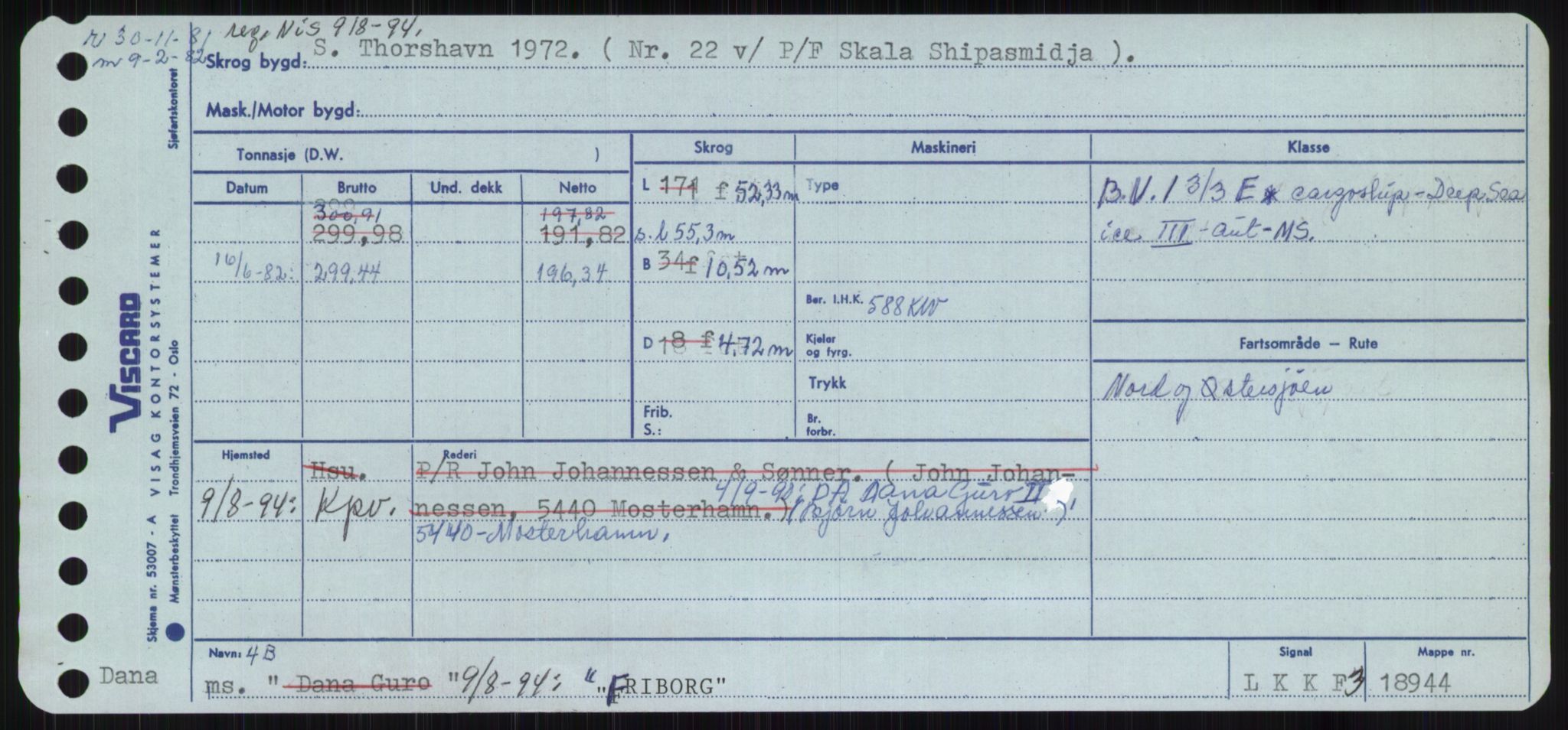 Sjøfartsdirektoratet med forløpere, Skipsmålingen, RA/S-1627/H/Ha/L0002/0001: Fartøy, Eik-Hill / Fartøy, Eik-F, p. 787