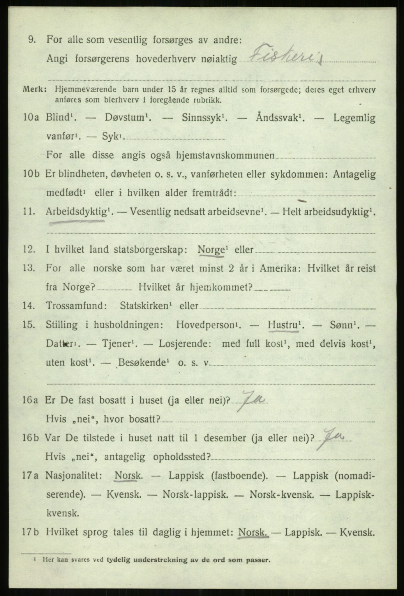 SATØ, 1920 census for Lenvik, 1920, p. 9507