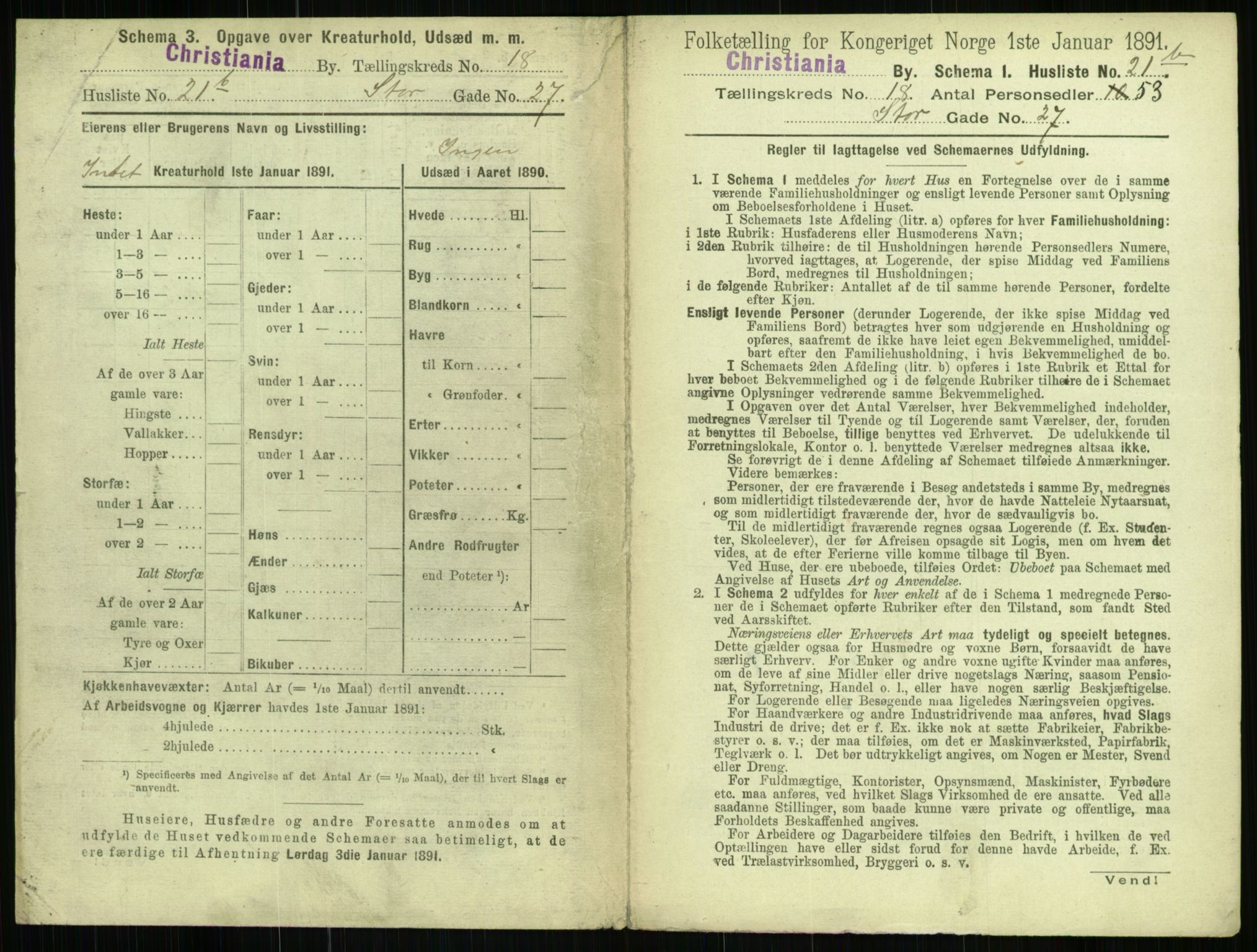 RA, 1891 census for 0301 Kristiania, 1891, p. 8915