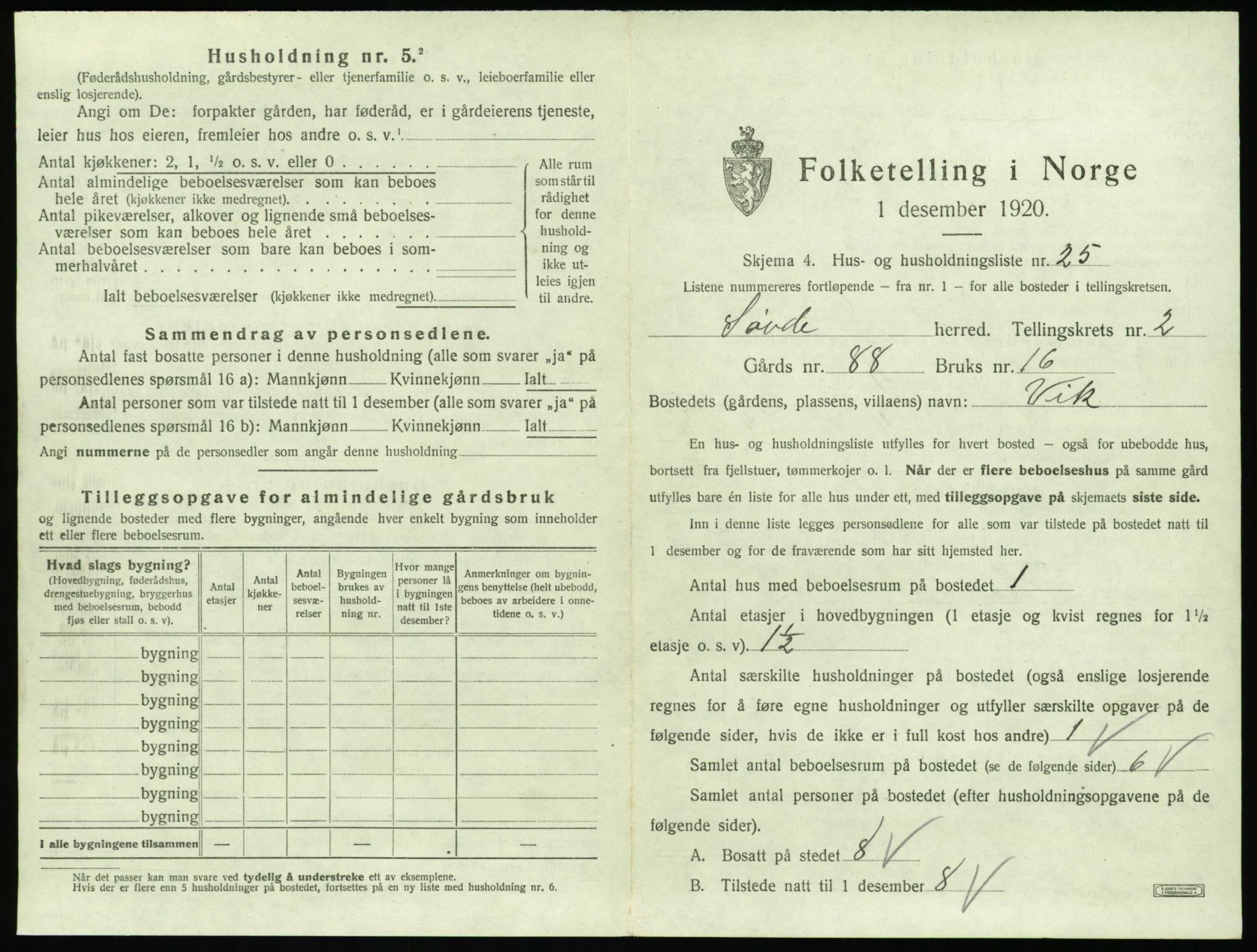 SAT, 1920 census for Syvde, 1920, p. 118