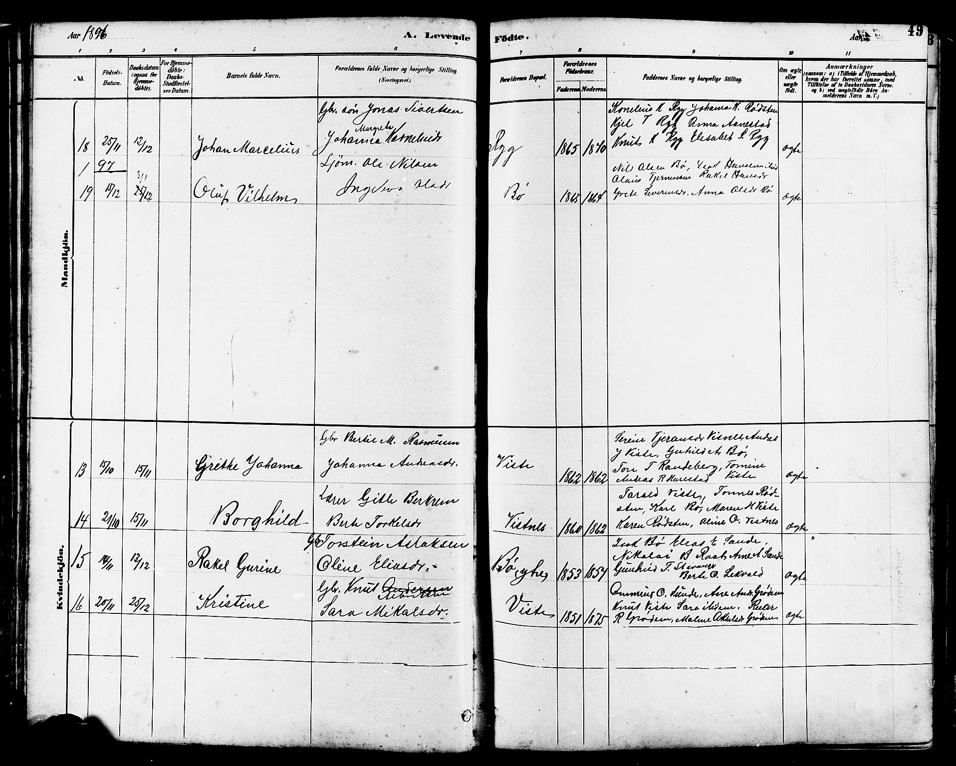 Hetland sokneprestkontor, AV/SAST-A-101826/30/30BB/L0006: Parish register (copy) no. B 6, 1878-1921, p. 49