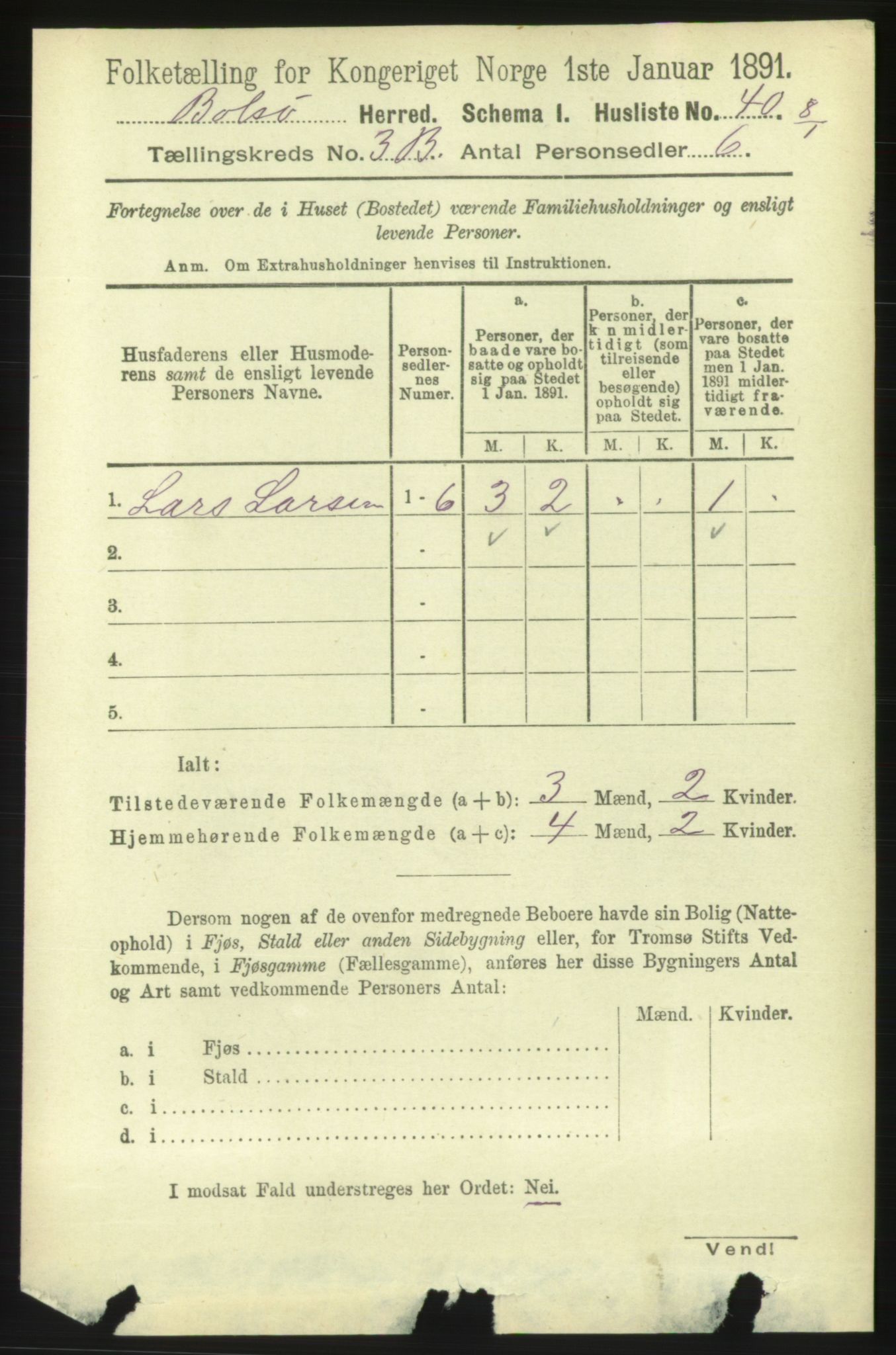 RA, 1891 census for 1544 Bolsøy, 1891, p. 2086