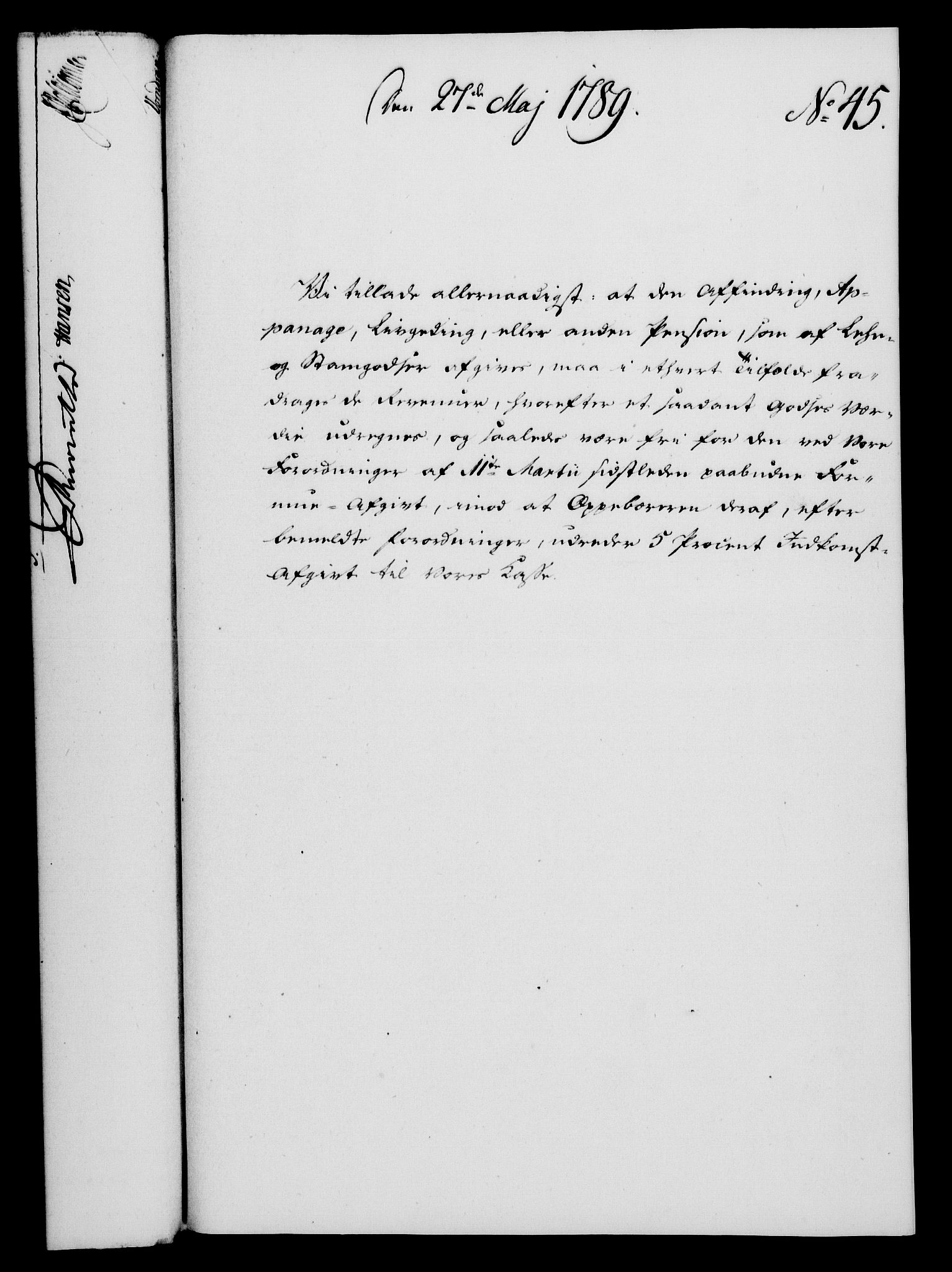 Rentekammeret, Kammerkanselliet, RA/EA-3111/G/Gf/Gfa/L0071: Norsk relasjons- og resolusjonsprotokoll (merket RK 52.71), 1789, p. 302
