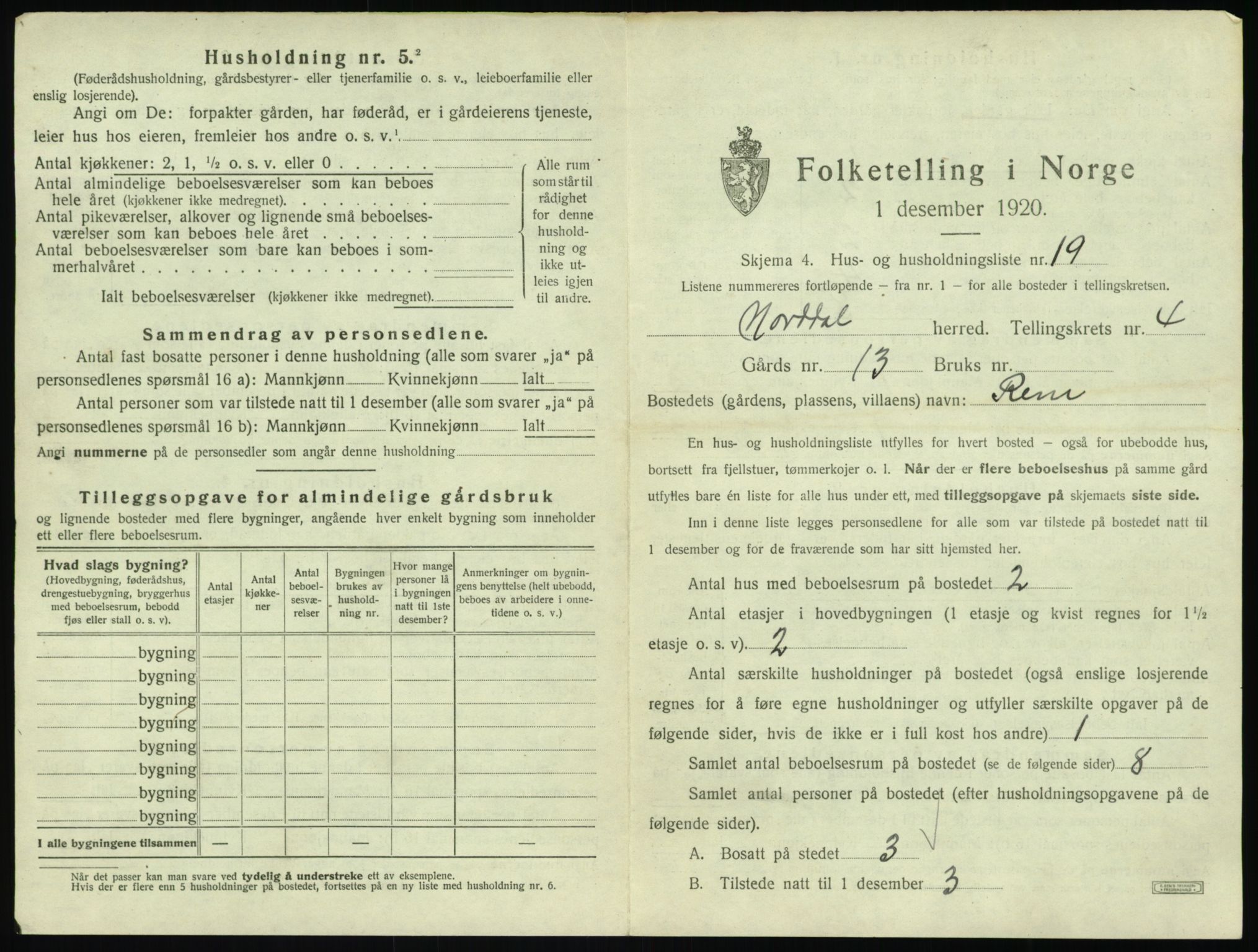 SAT, 1920 census for Norddal, 1920, p. 353