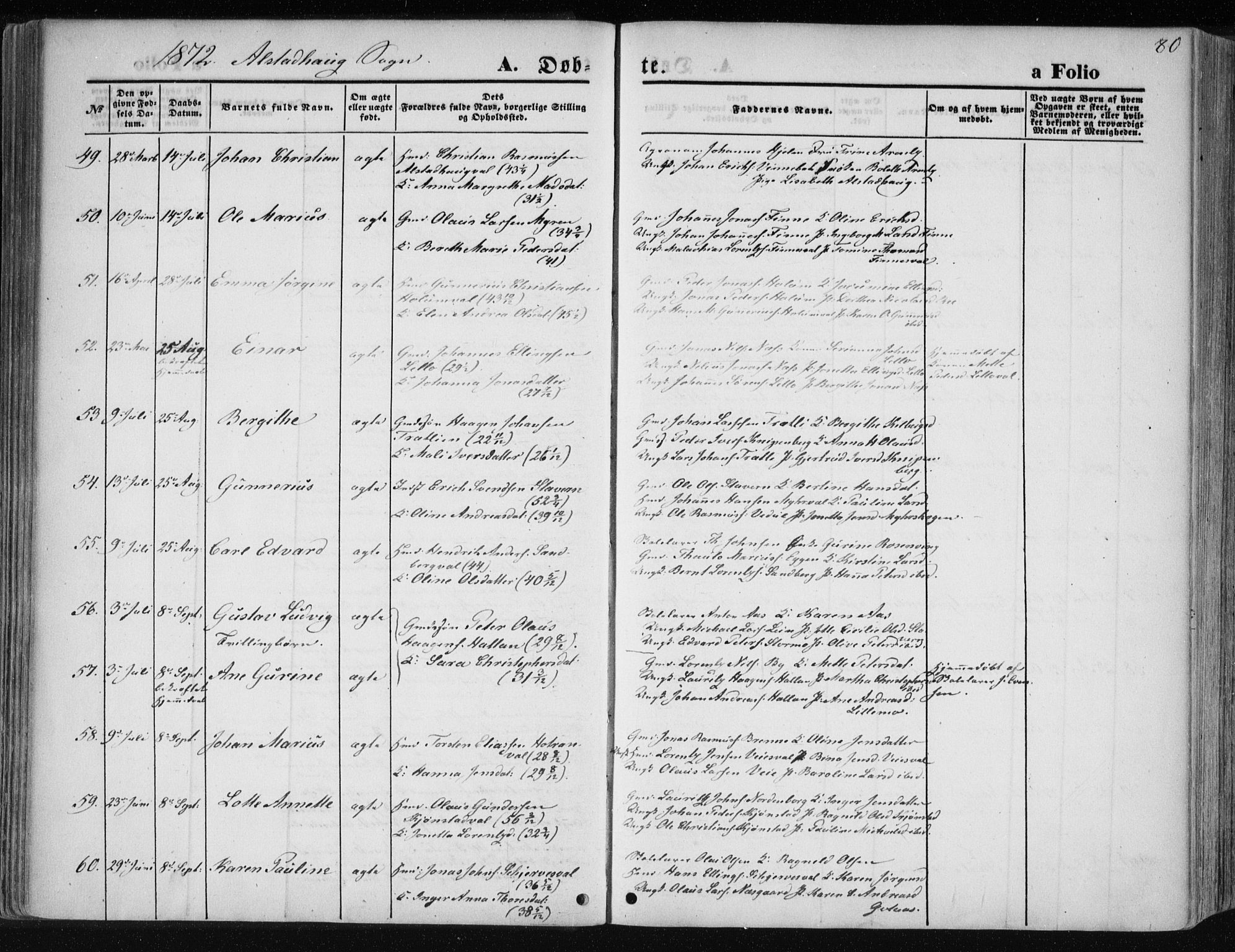 Ministerialprotokoller, klokkerbøker og fødselsregistre - Nord-Trøndelag, AV/SAT-A-1458/717/L0157: Parish register (official) no. 717A08 /1, 1863-1877, p. 80