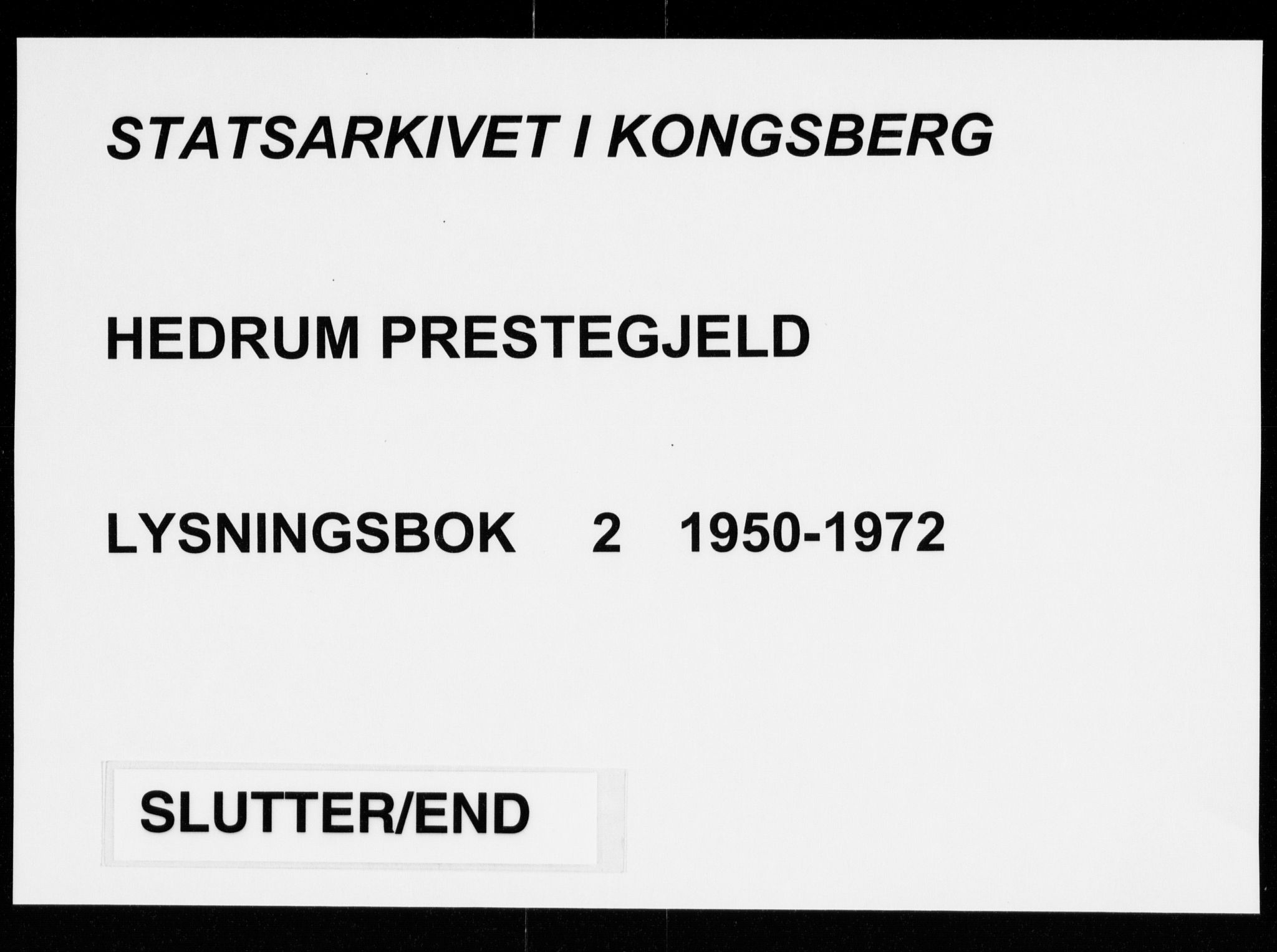 Hedrum kirkebøker, AV/SAKO-A-344/H/Ha/L0002: Banns register no. 2, 1950-1972