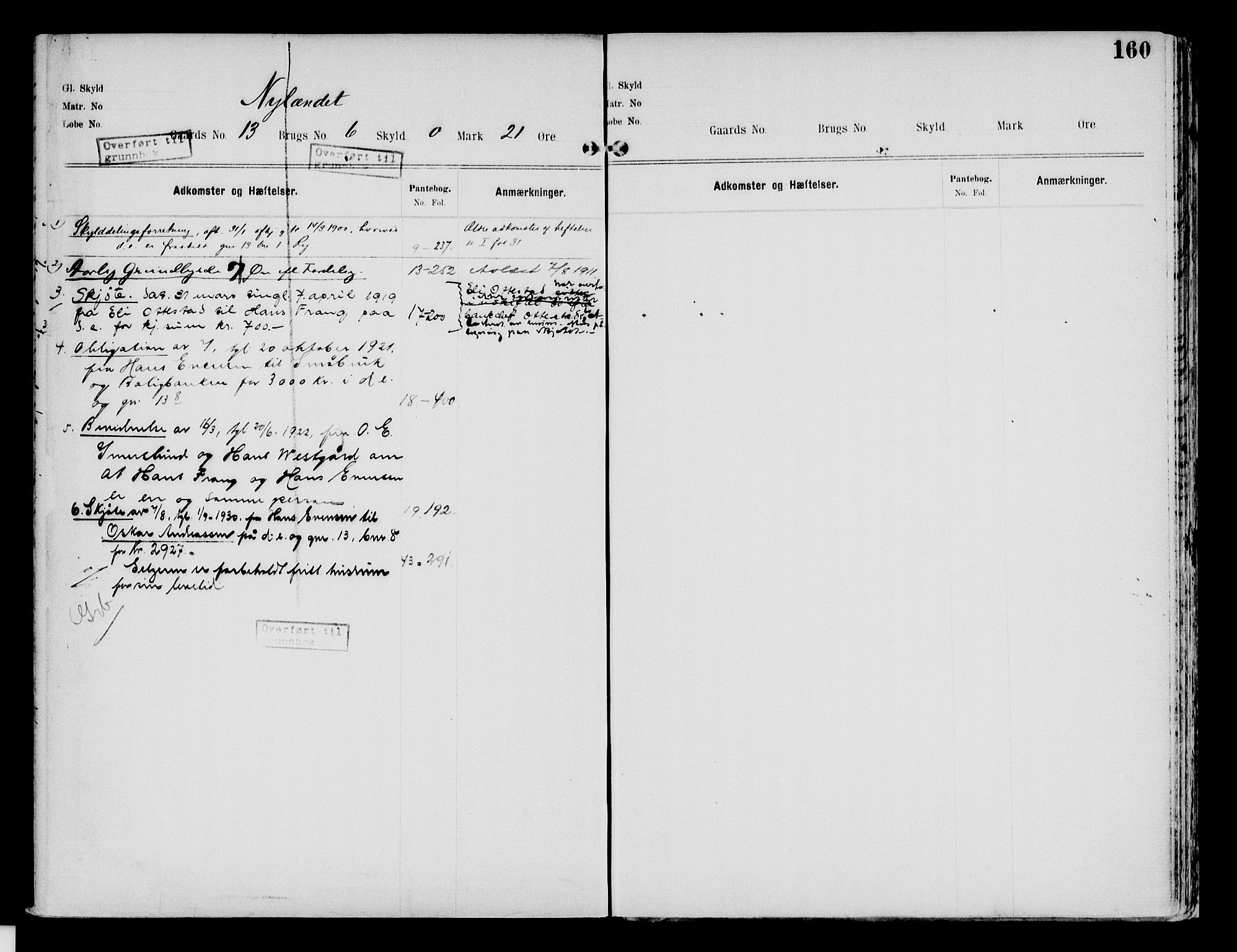 Nord-Hedmark sorenskriveri, SAH/TING-012/H/Ha/Had/Hade/L0002: Mortgage register no. 4.2, 1893-1940, p. 160