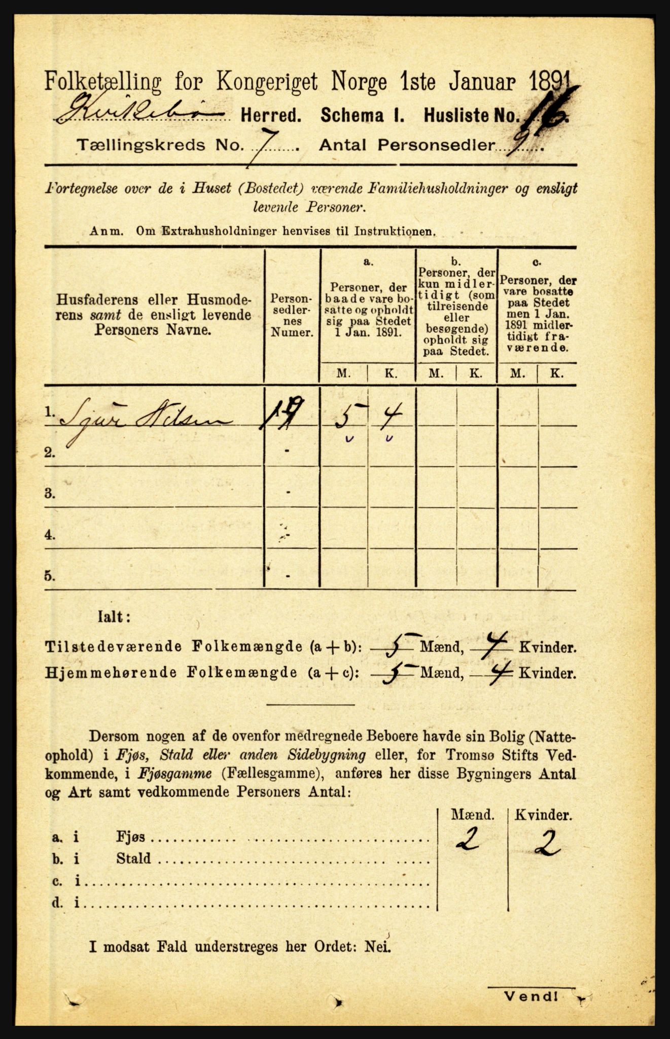 RA, 1891 census for 1416 Kyrkjebø, 1891, p. 1821
