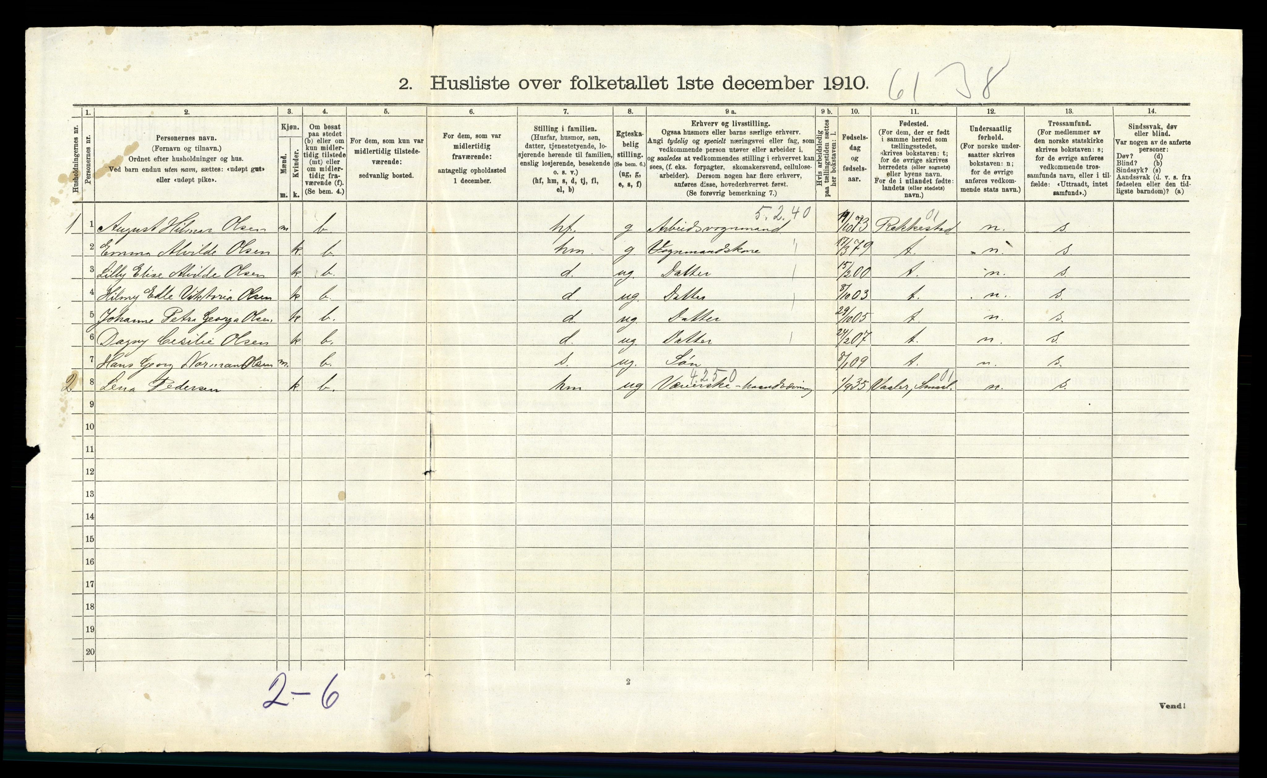 RA, 1910 census for Glemmen, 1910, p. 2193