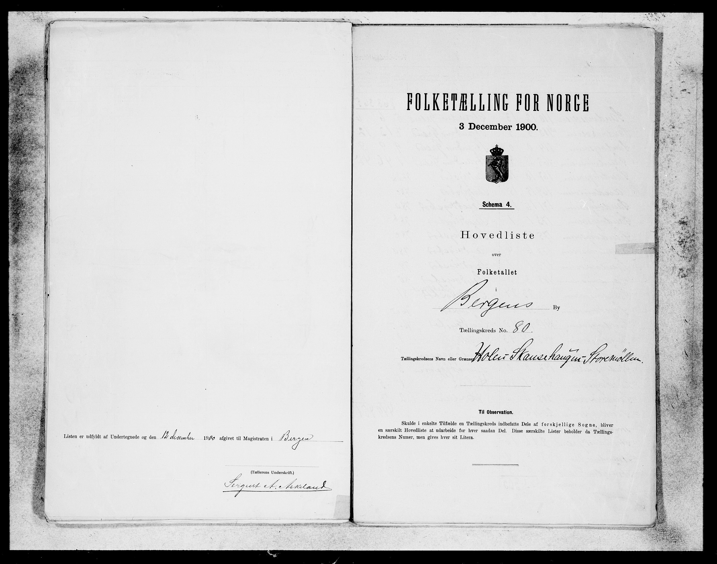 SAB, 1900 census for Bergen, 1900, p. 162