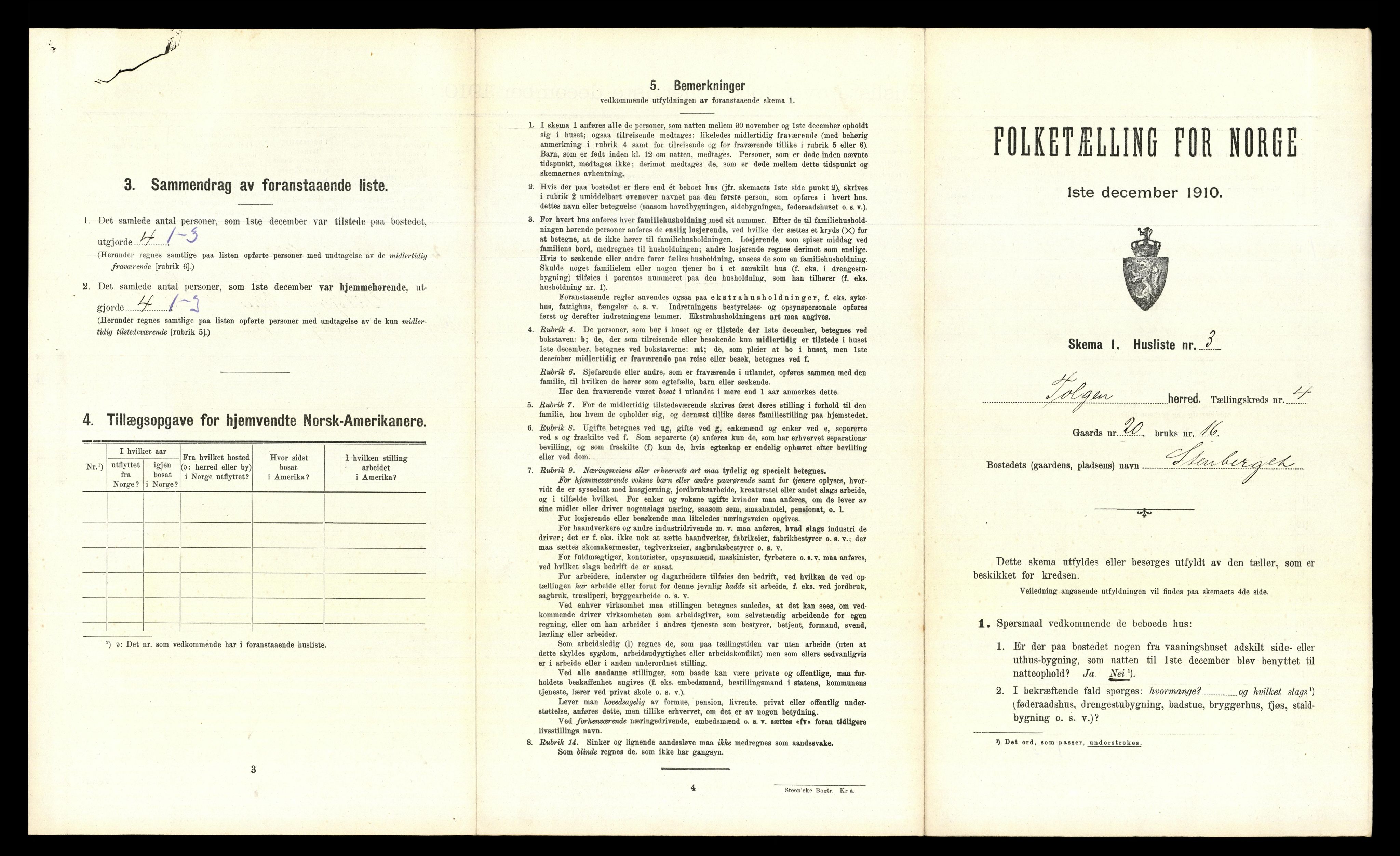 RA, 1910 census for Tolga, 1910, p. 280