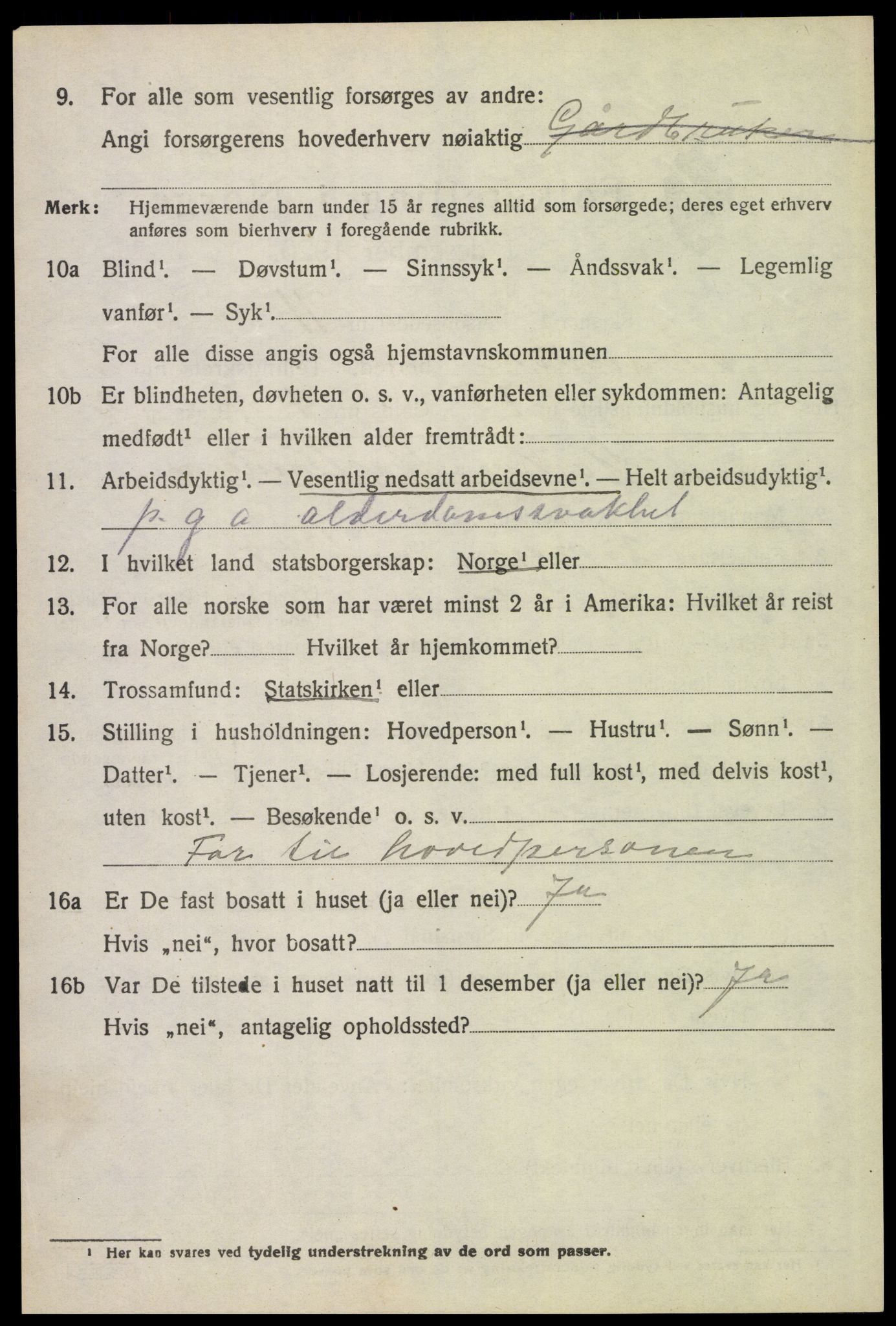 SAH, 1920 census for Brandval, 1920, p. 3001