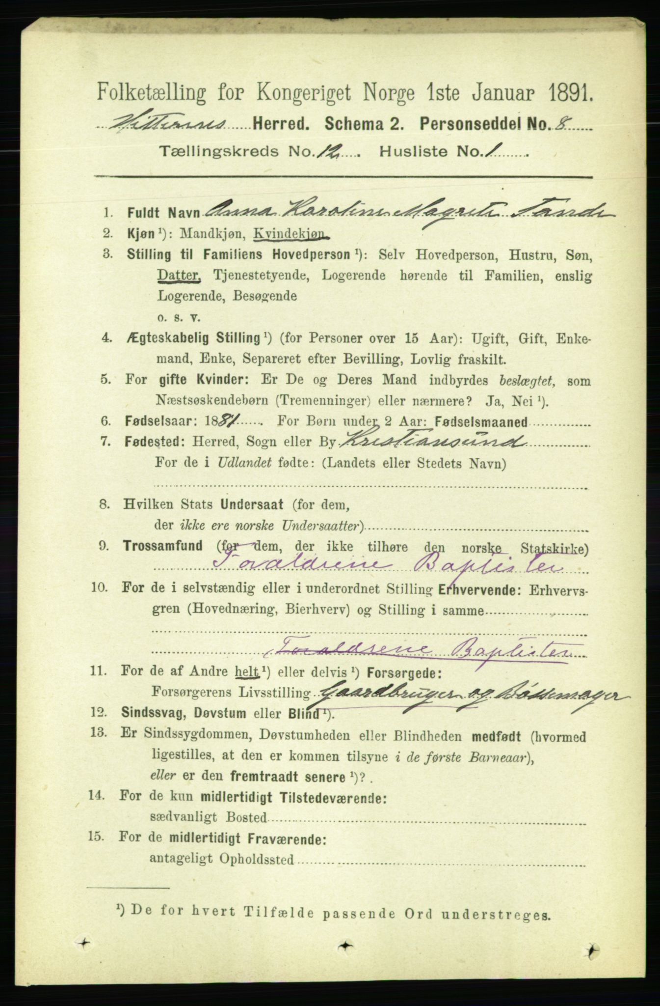 RA, 1891 census for 1617 Hitra, 1891, p. 2570