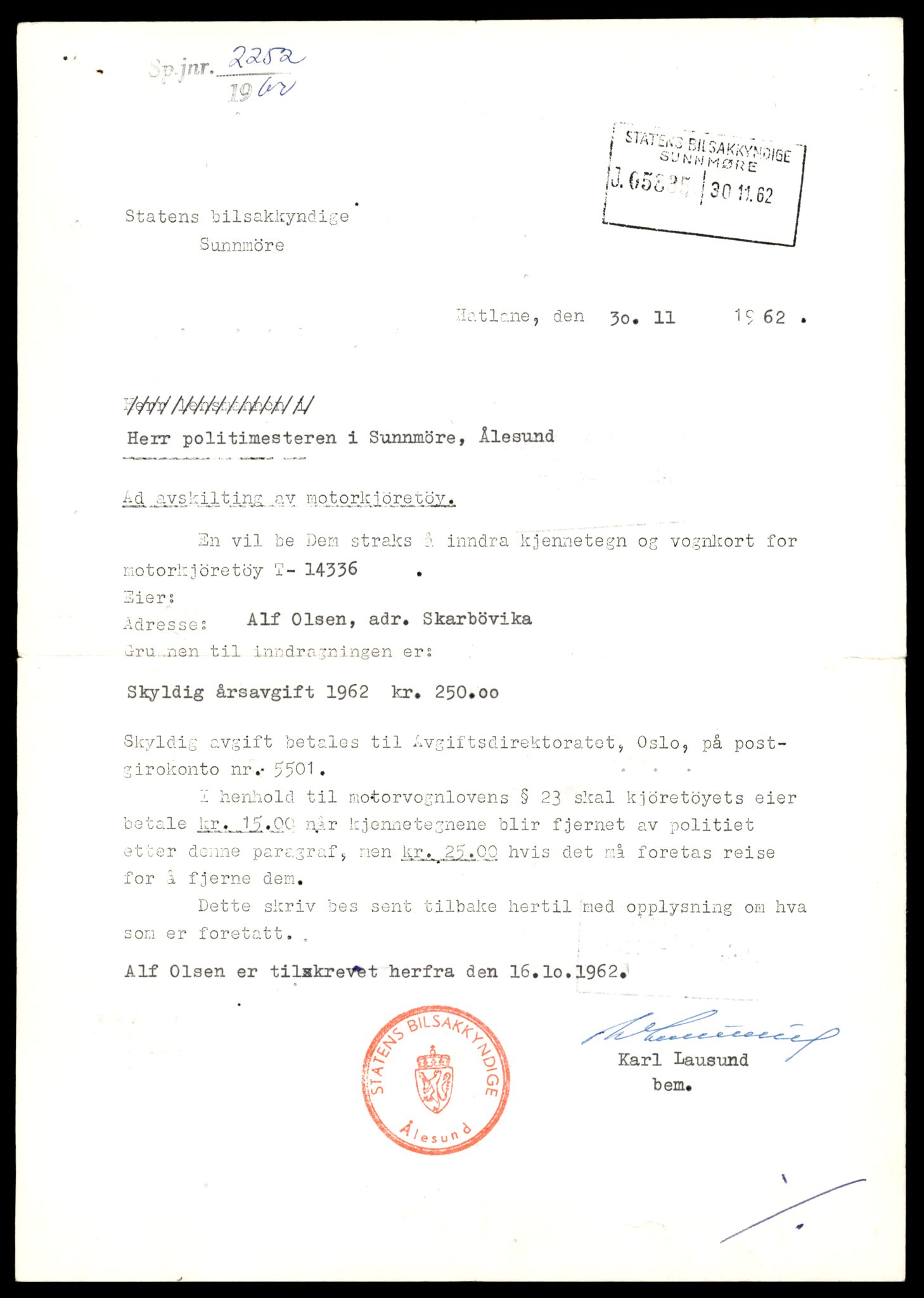 Møre og Romsdal vegkontor - Ålesund trafikkstasjon, AV/SAT-A-4099/F/Fe/L0045: Registreringskort for kjøretøy T 14320 - T 14444, 1927-1998, p. 445