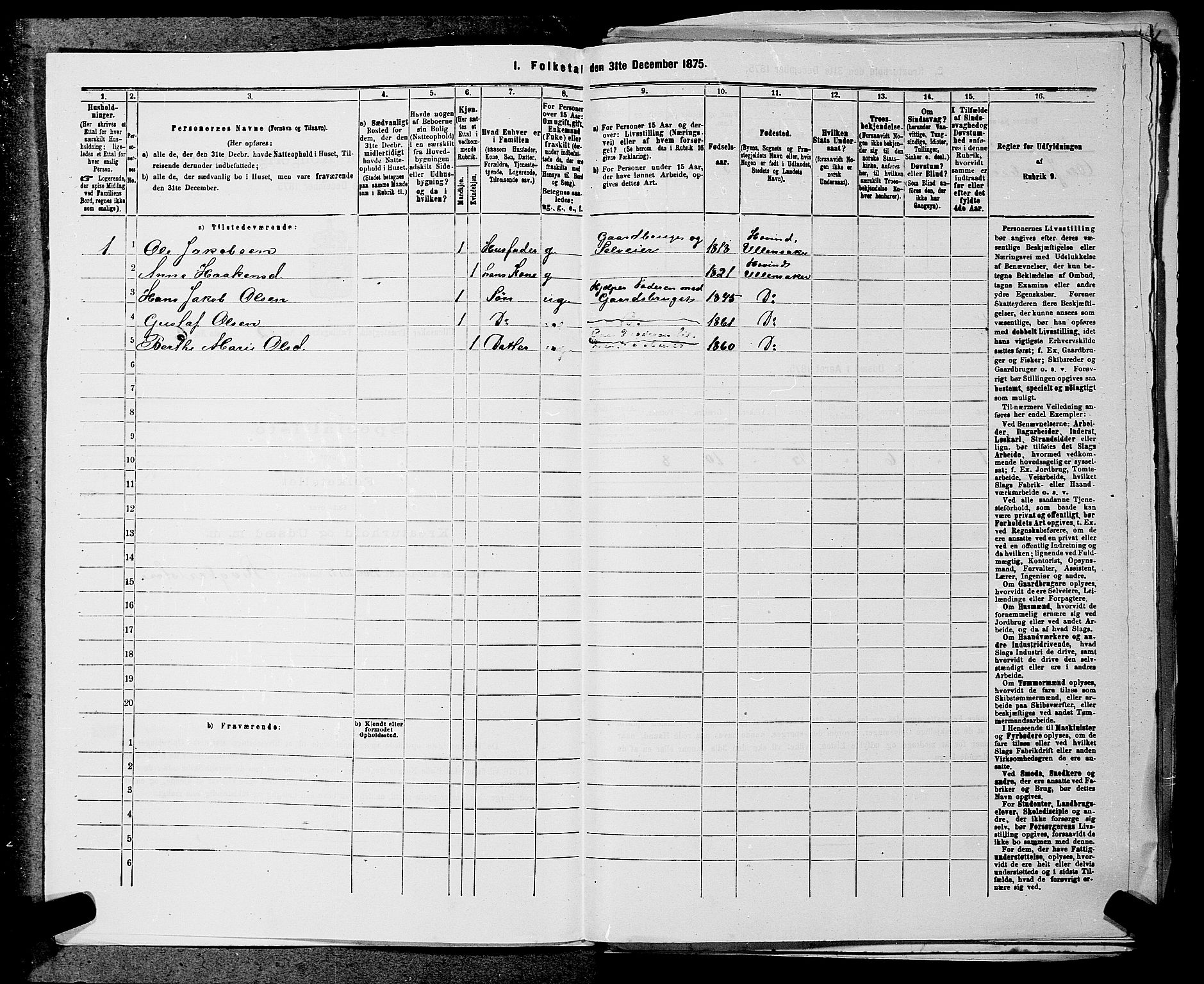 RA, 1875 census for 0235P Ullensaker, 1875, p. 1726