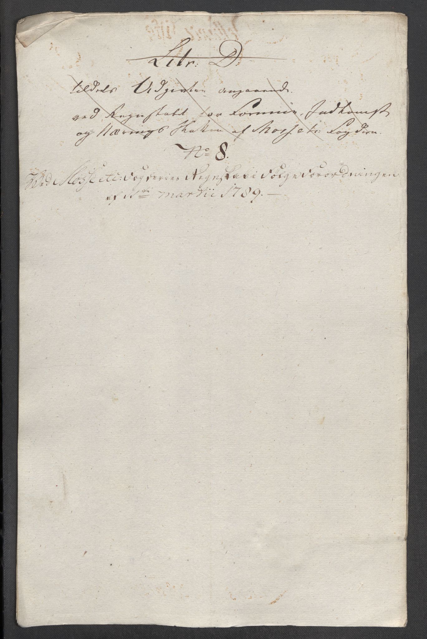 Rentekammeret inntil 1814, Reviderte regnskaper, Mindre regnskaper, RA/EA-4068/Rf/Rfe/L0025: Moss, Onsøy, Tune og Veme fogderi. Namdal fogderi, 1789, p. 14