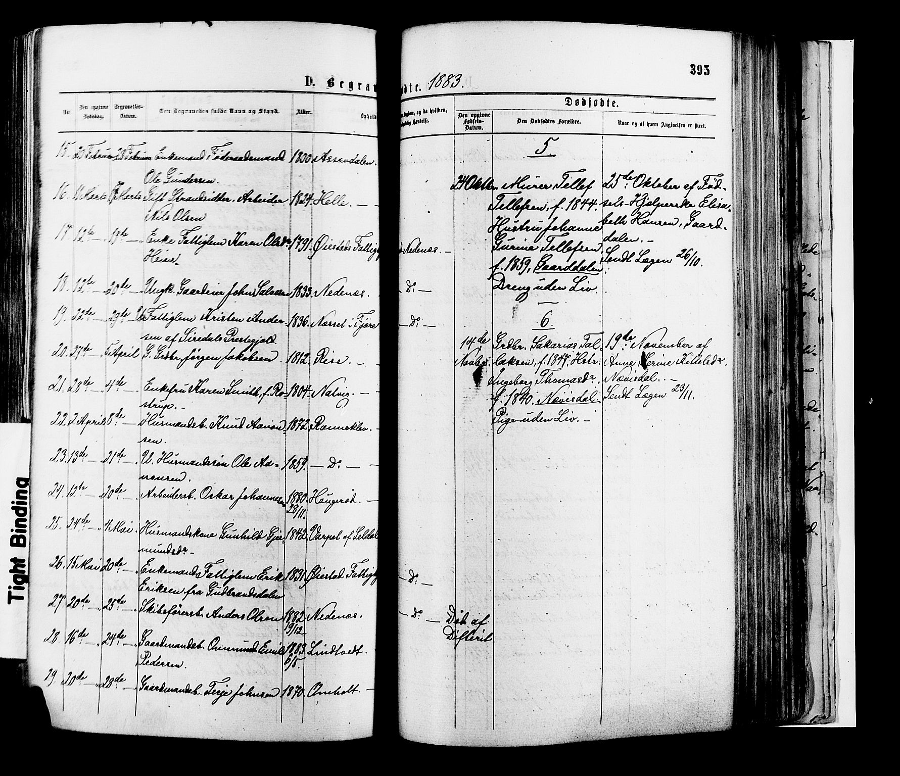 Øyestad sokneprestkontor, AV/SAK-1111-0049/F/Fa/L0016: Parish register (official) no. A 16, 1874-1886, p. 395