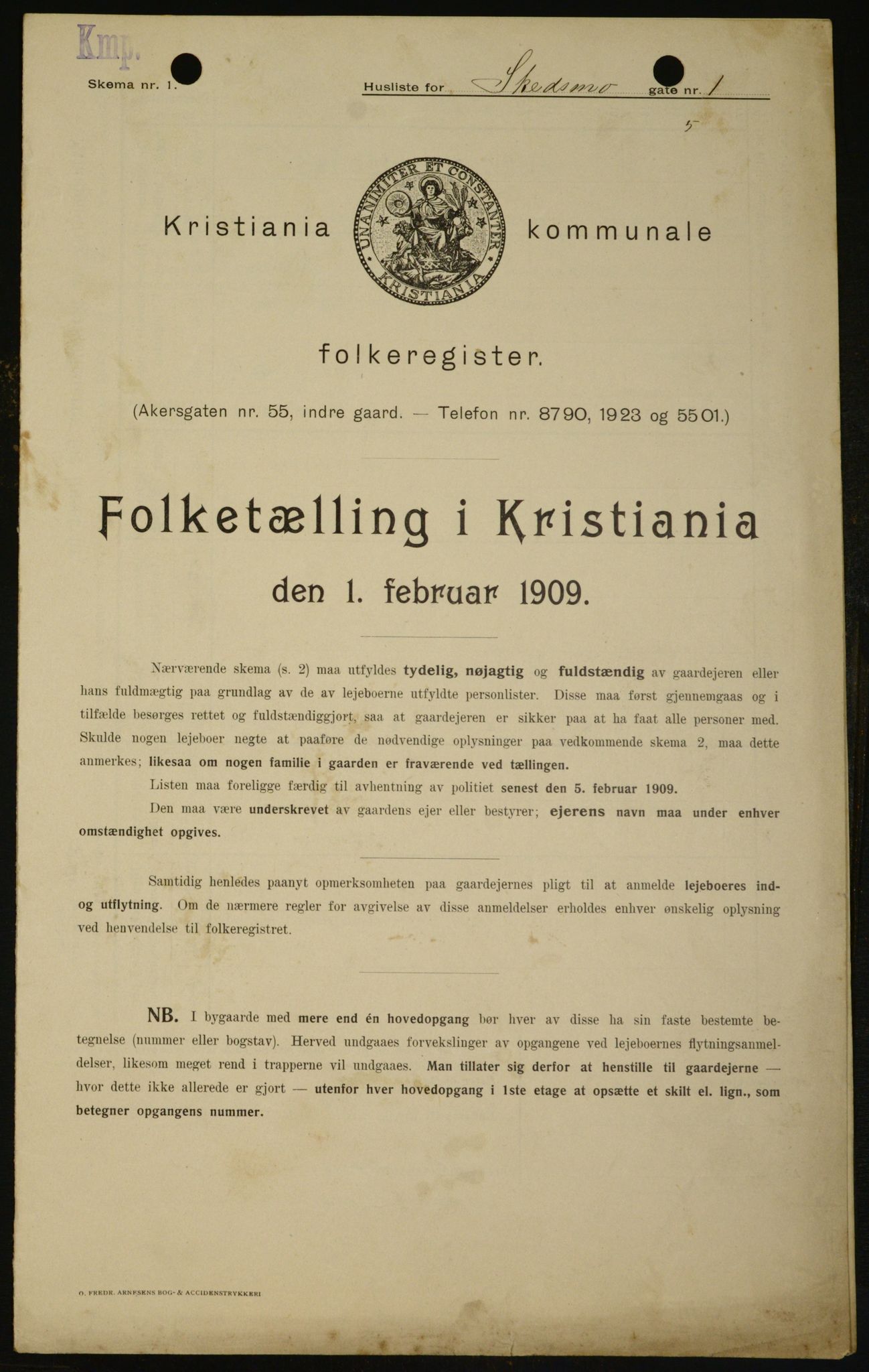 OBA, Municipal Census 1909 for Kristiania, 1909, p. 86326