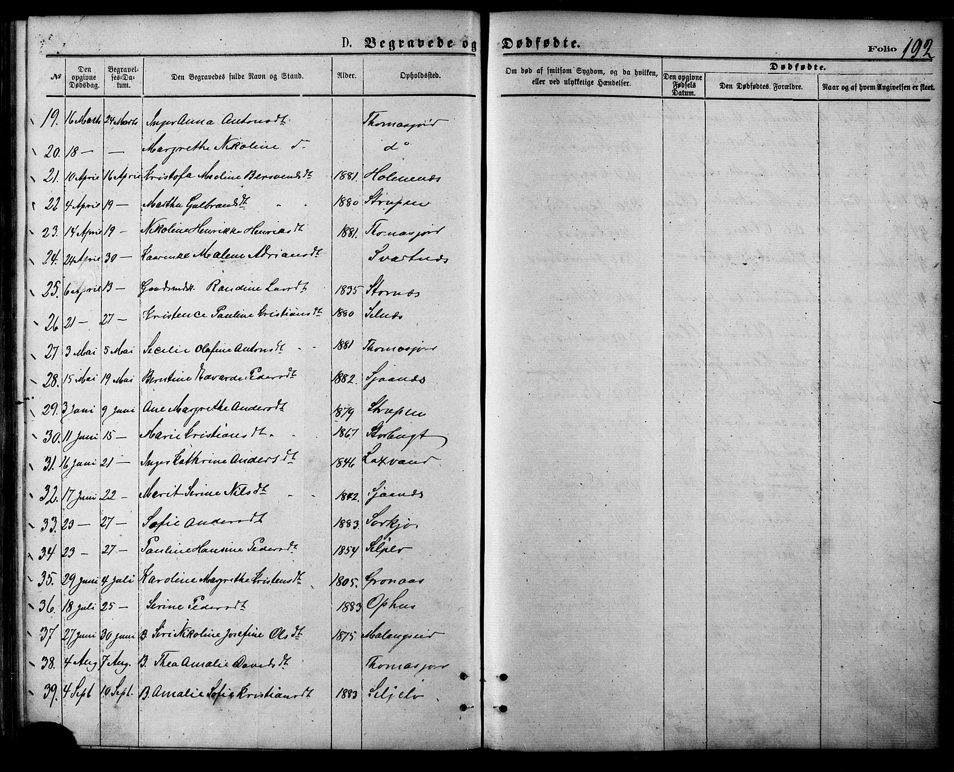 Balsfjord sokneprestembete, SATØ/S-1303/G/Ga/L0004kirke: Parish register (official) no. 4, 1871-1883, p. 192