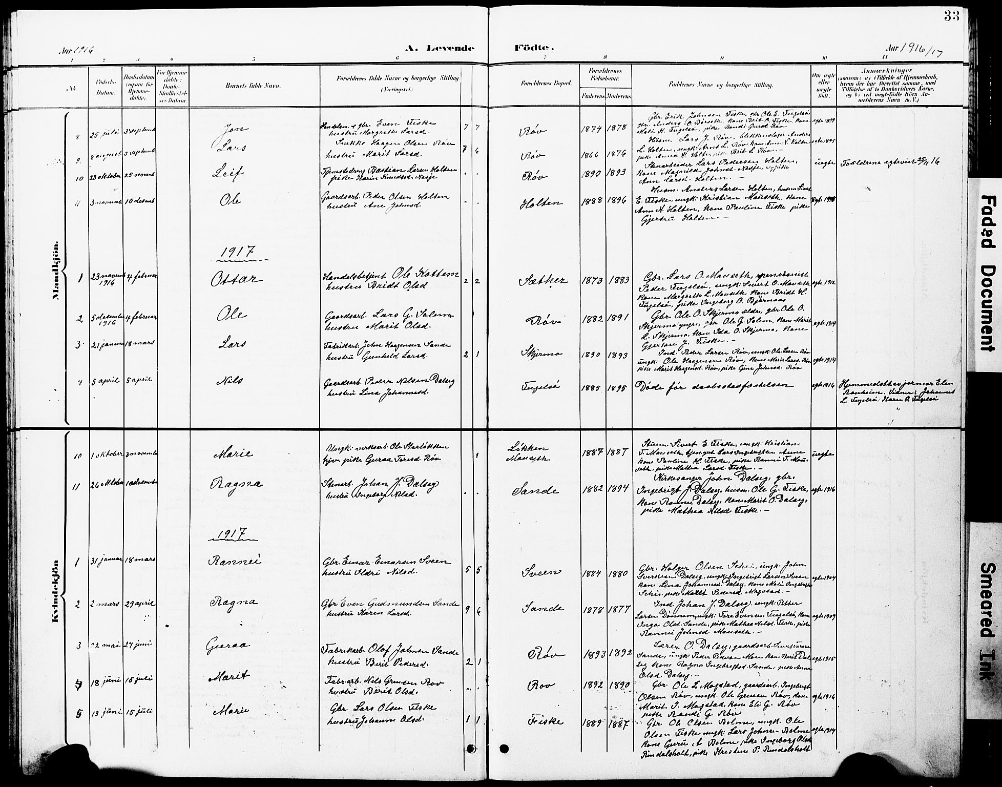 Ministerialprotokoller, klokkerbøker og fødselsregistre - Møre og Romsdal, SAT/A-1454/597/L1065: Parish register (copy) no. 597C02, 1899-1930, p. 33