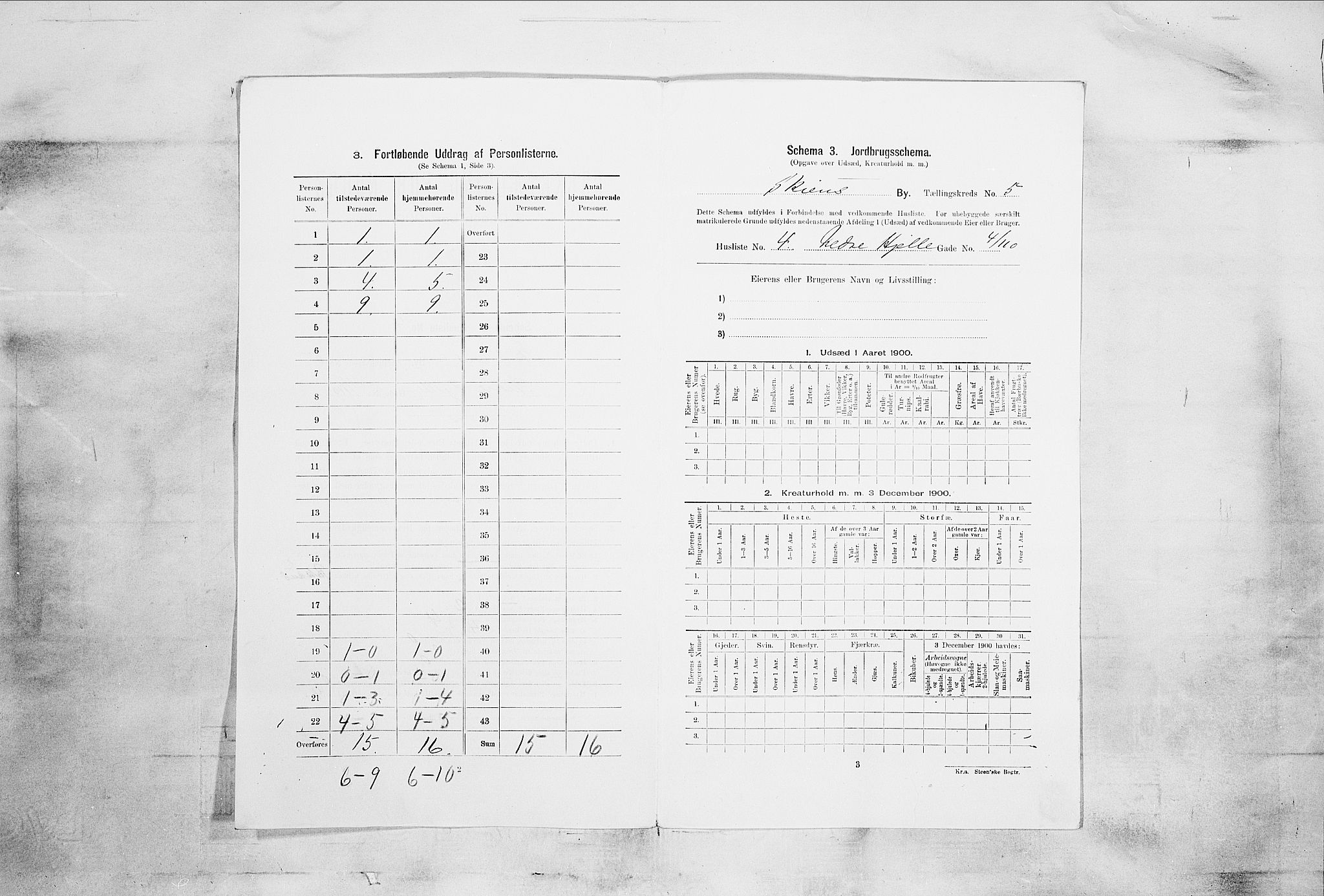 SAKO, 1900 census for Skien, 1900, p. 775