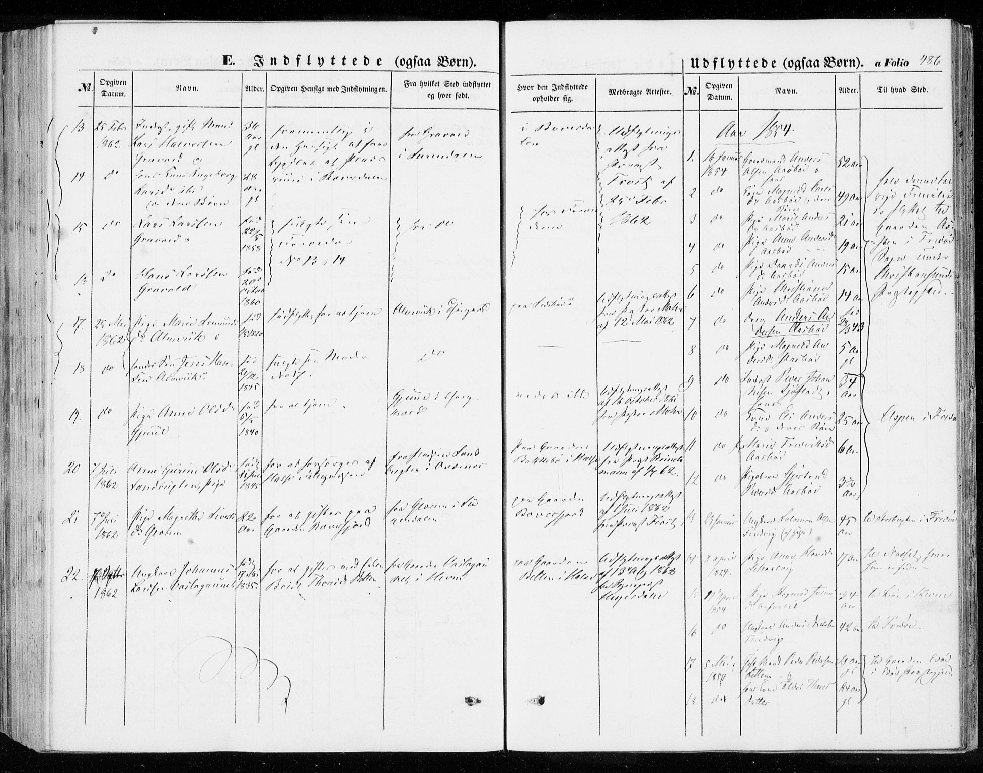 Ministerialprotokoller, klokkerbøker og fødselsregistre - Møre og Romsdal, SAT/A-1454/592/L1026: Parish register (official) no. 592A04, 1849-1867, p. 486