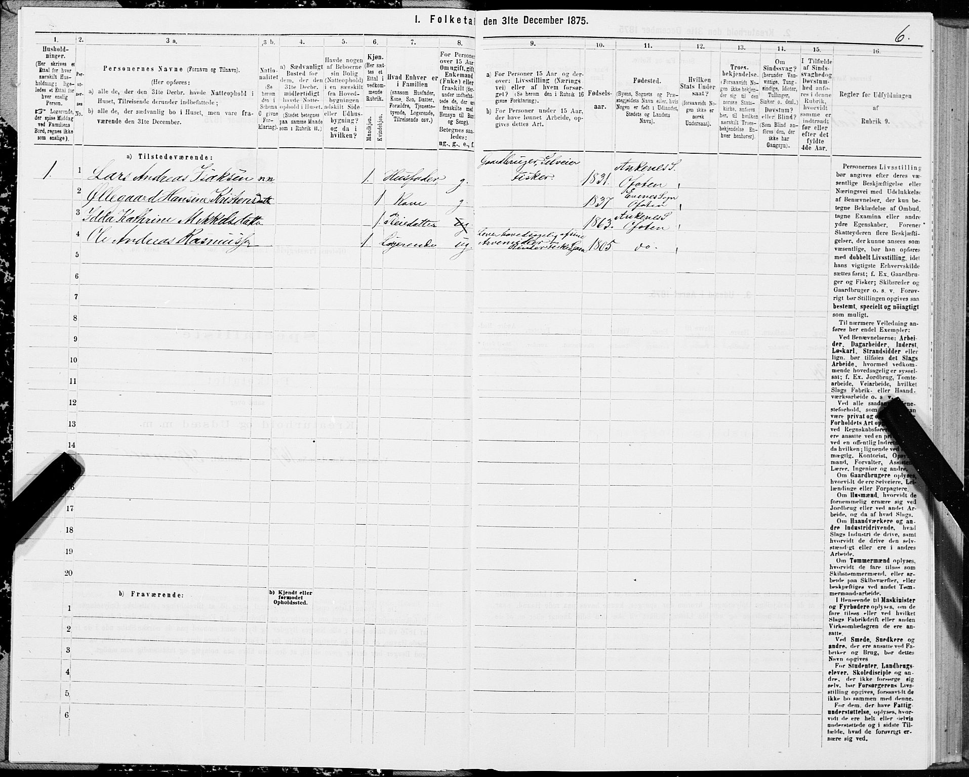 SAT, 1875 census for 1853P Ofoten, 1875, p. 3006