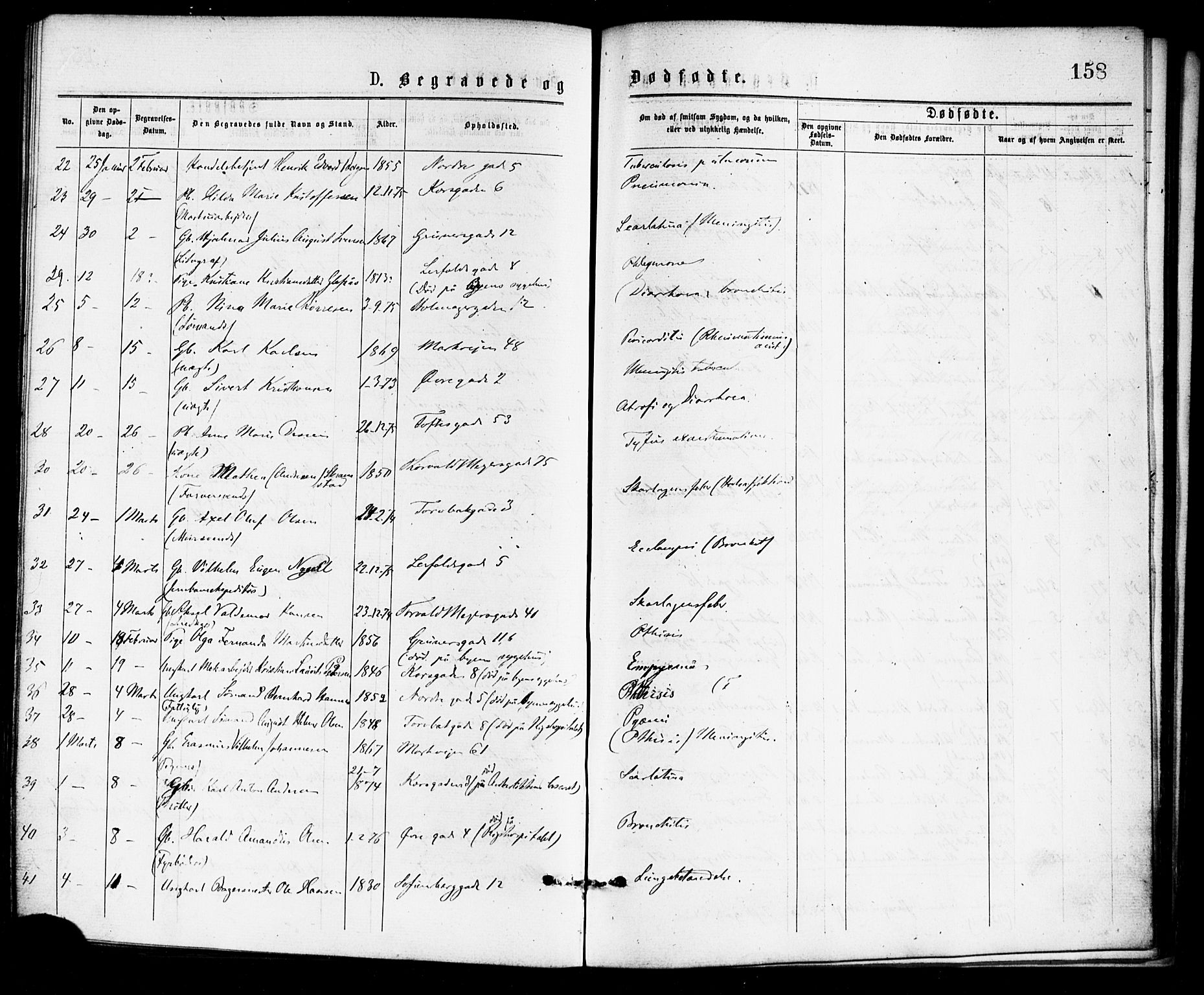 Paulus prestekontor Kirkebøker, AV/SAO-A-10871/F/Fa/L0001: Parish register (official) no. 1, 1875-1878, p. 158