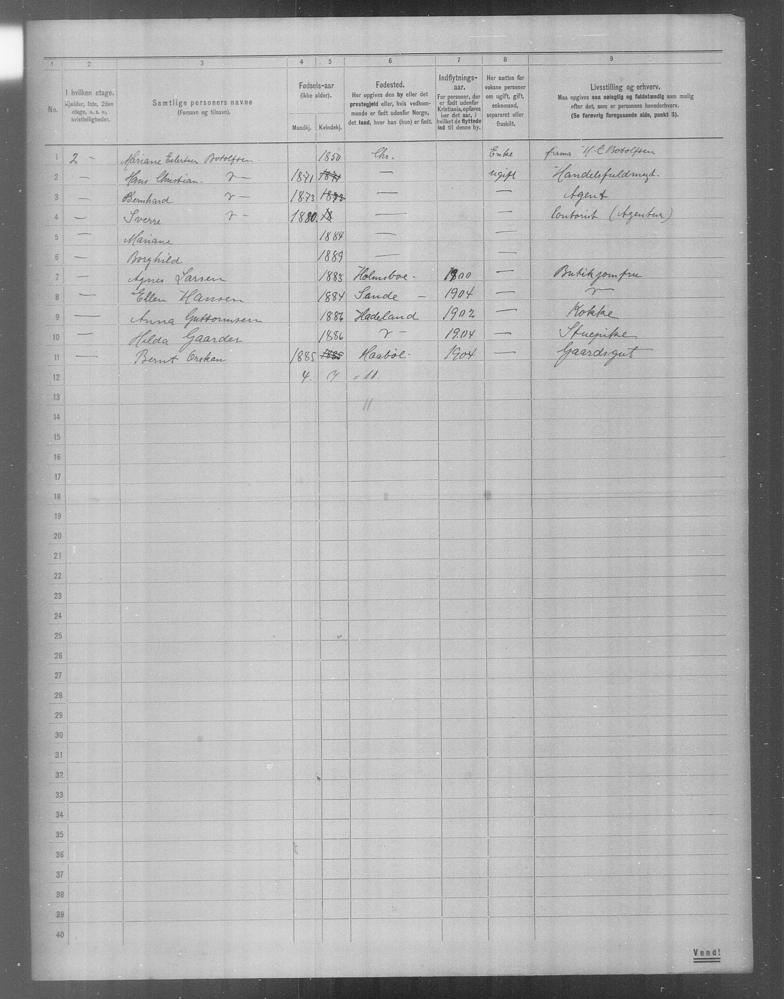 OBA, Municipal Census 1904 for Kristiania, 1904, p. 17066