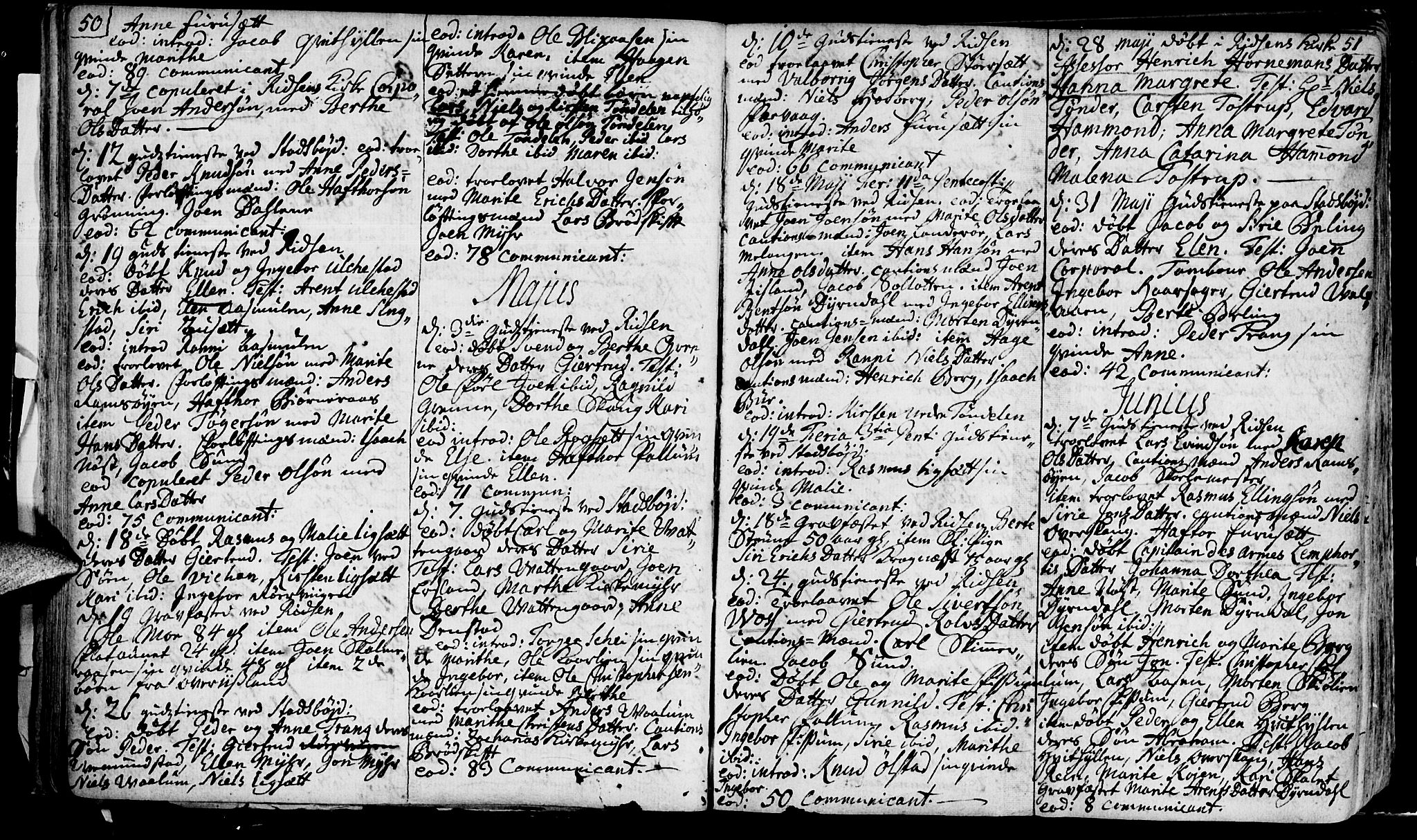 Ministerialprotokoller, klokkerbøker og fødselsregistre - Sør-Trøndelag, SAT/A-1456/646/L0604: Parish register (official) no. 646A02, 1735-1750, p. 50-51