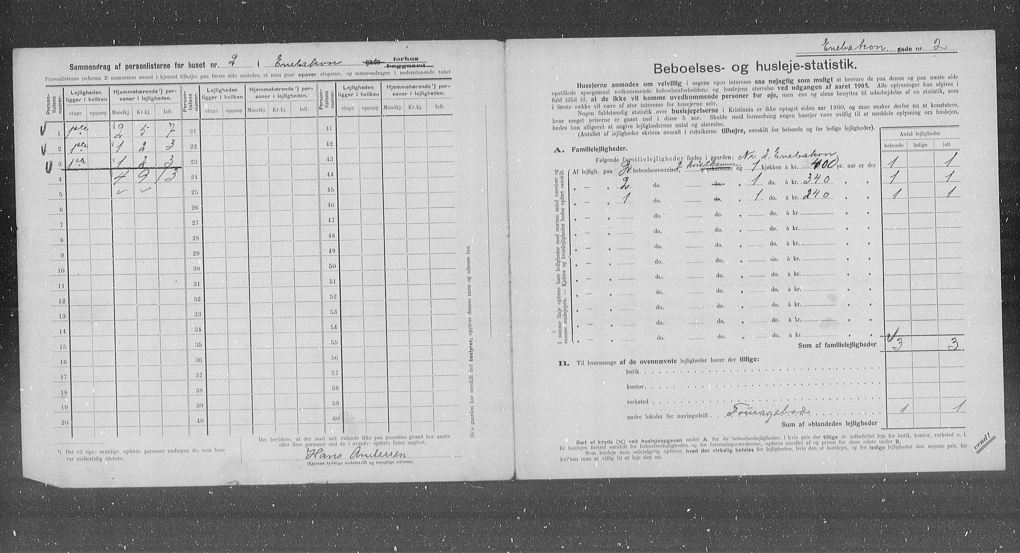 OBA, Municipal Census 1905 for Kristiania, 1905, p. 10573