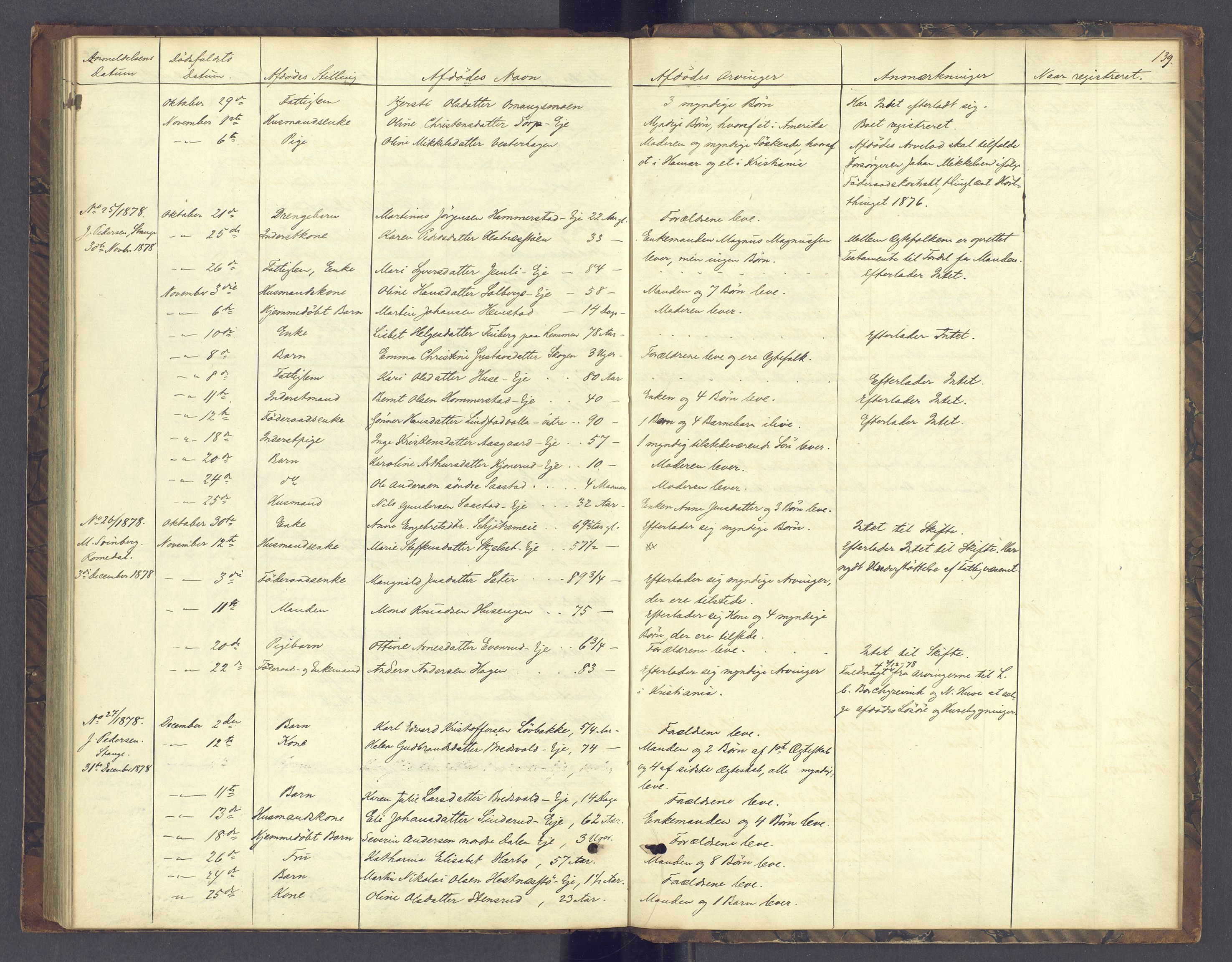 Sør-Hedmark sorenskriveri, AV/SAH-TING-014/J/Jd/Jda/L0004: Dødsfallsprotokoll, 1862-1878, p. 139