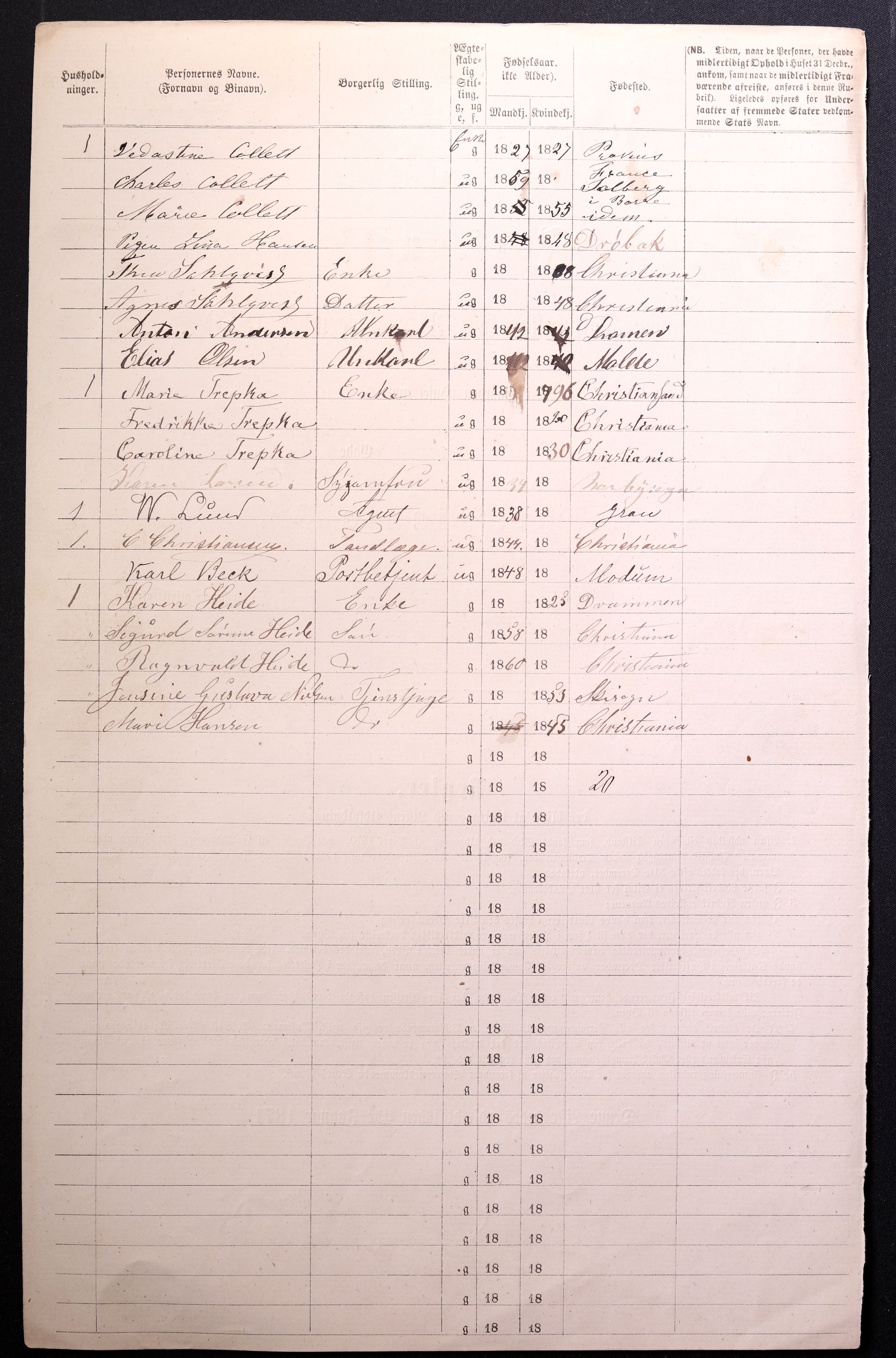 RA, 1870 census for 0301 Kristiania, 1870, p. 2477