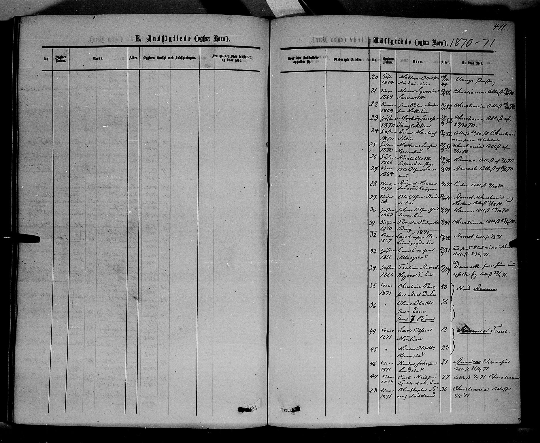 Stange prestekontor, SAH/PREST-002/K/L0013: Parish register (official) no. 13, 1862-1879, p. 411