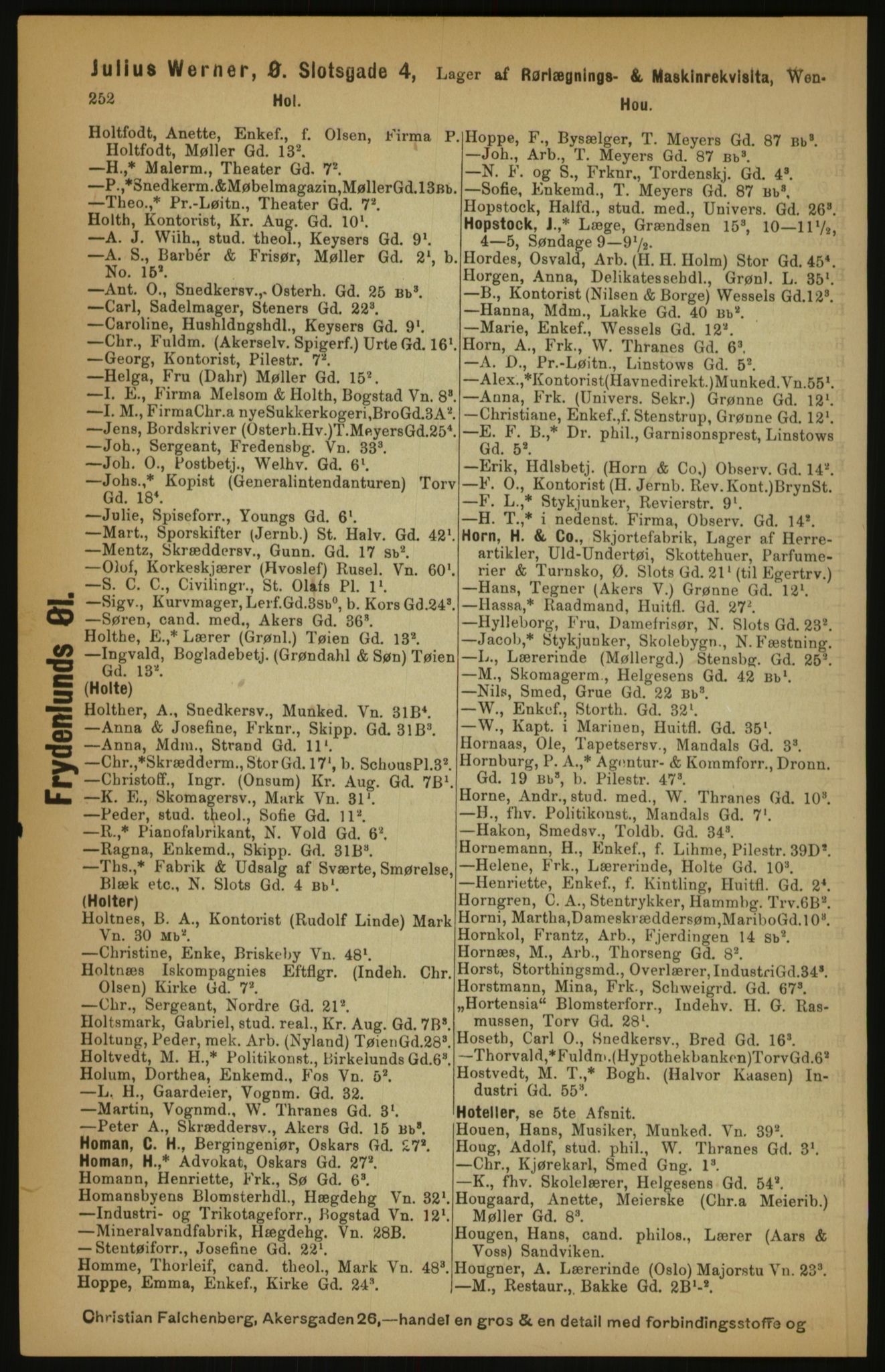 Kristiania/Oslo adressebok, PUBL/-, 1891, p. 252