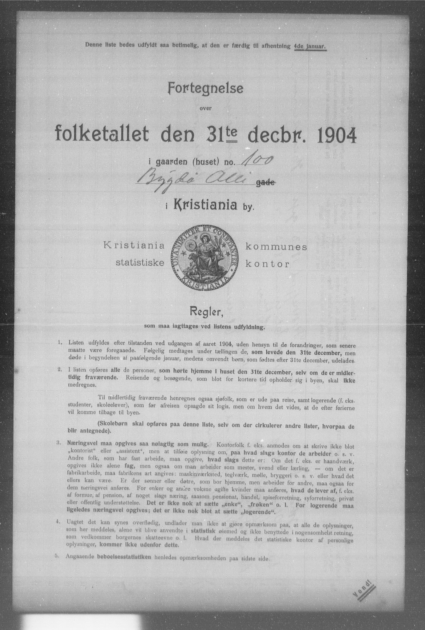 OBA, Municipal Census 1904 for Kristiania, 1904, p. 2329