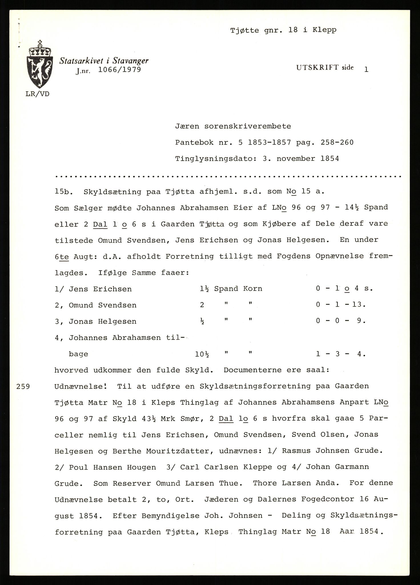 Statsarkivet i Stavanger, AV/SAST-A-101971/03/Y/Yj/L0087: Avskrifter sortert etter gårdsnavn: Tjemsland nordre - Todhammer, 1750-1930, p. 550