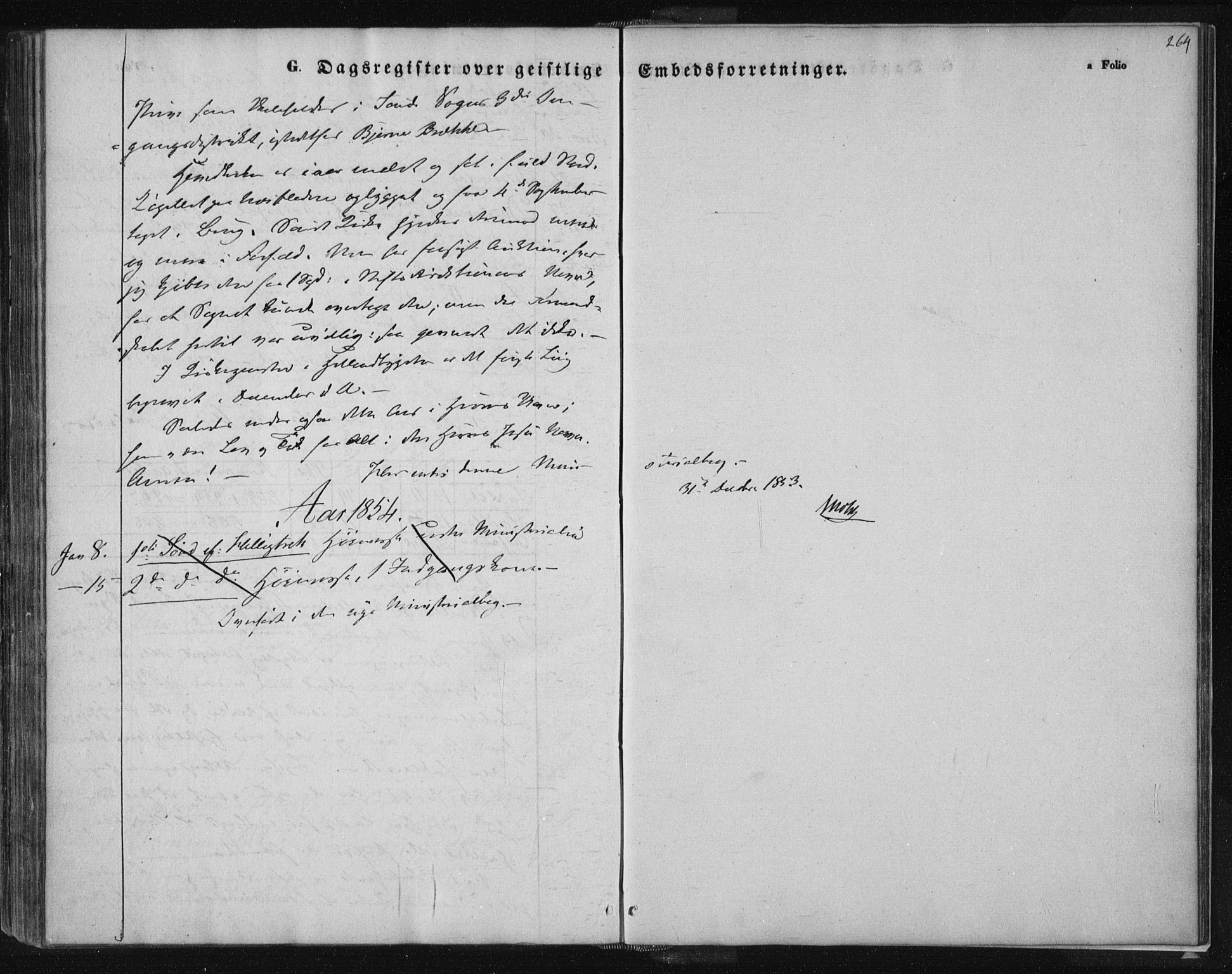 Suldal sokneprestkontor, SAST/A-101845/01/IV/L0008: Parish register (official) no. A 8, 1836-1853, p. 264