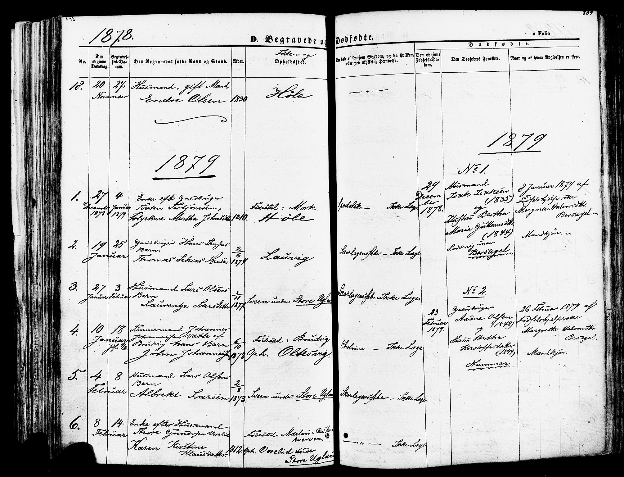Høgsfjord sokneprestkontor, SAST/A-101624/H/Ha/Haa/L0002: Parish register (official) no. A 2, 1855-1885, p. 309